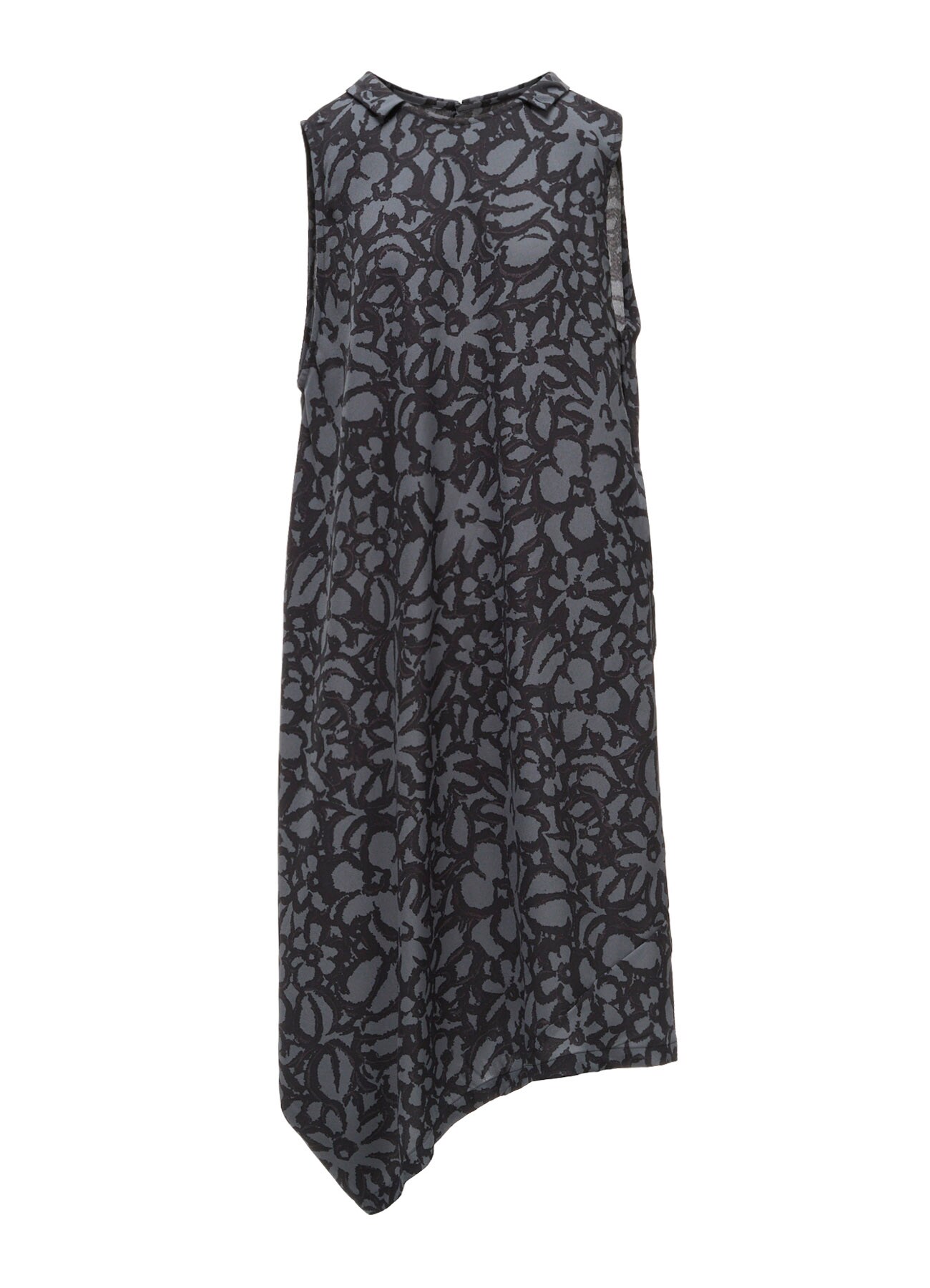 POLYESTER VIELLA FLOWER PRINT ASYMMETRIC HEM JUMPER DRESS