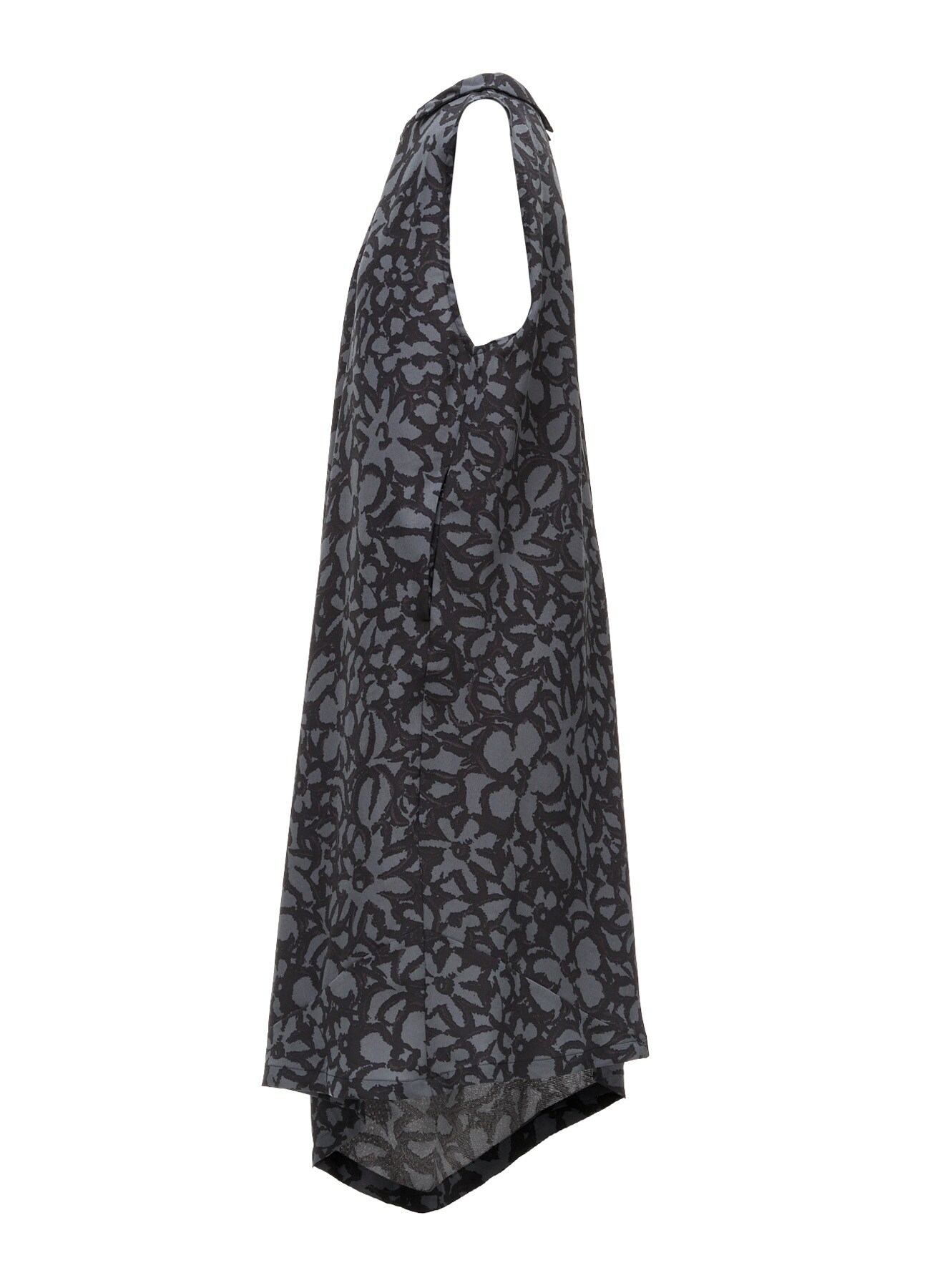POLYESTER VIELLA FLOWER PRINT ASYMMETRIC HEM JUMPER DRESS