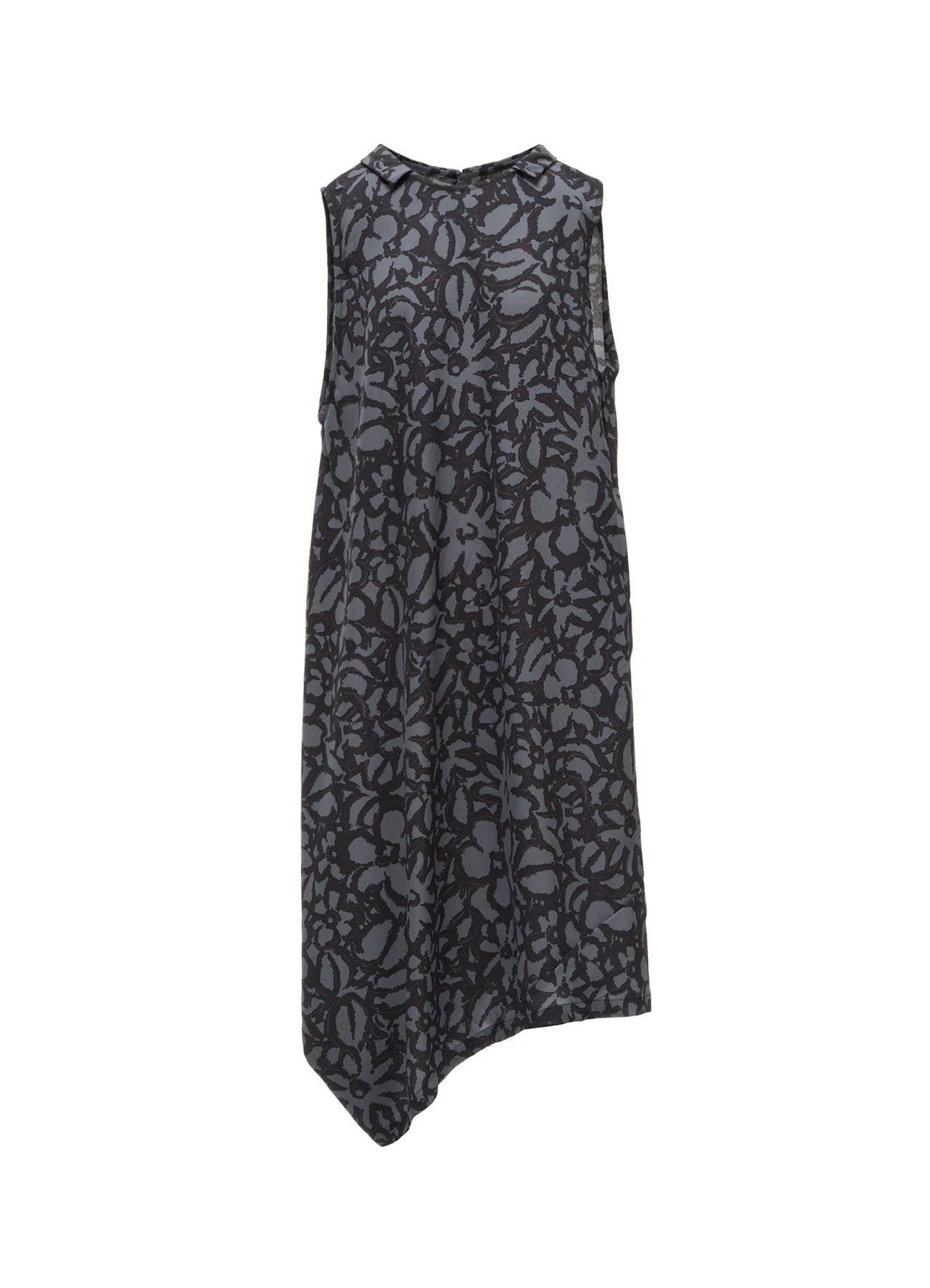 POLYESTER VIELLA FLOWER PRINT ASYMMETRIC HEM JUMPER DRESS