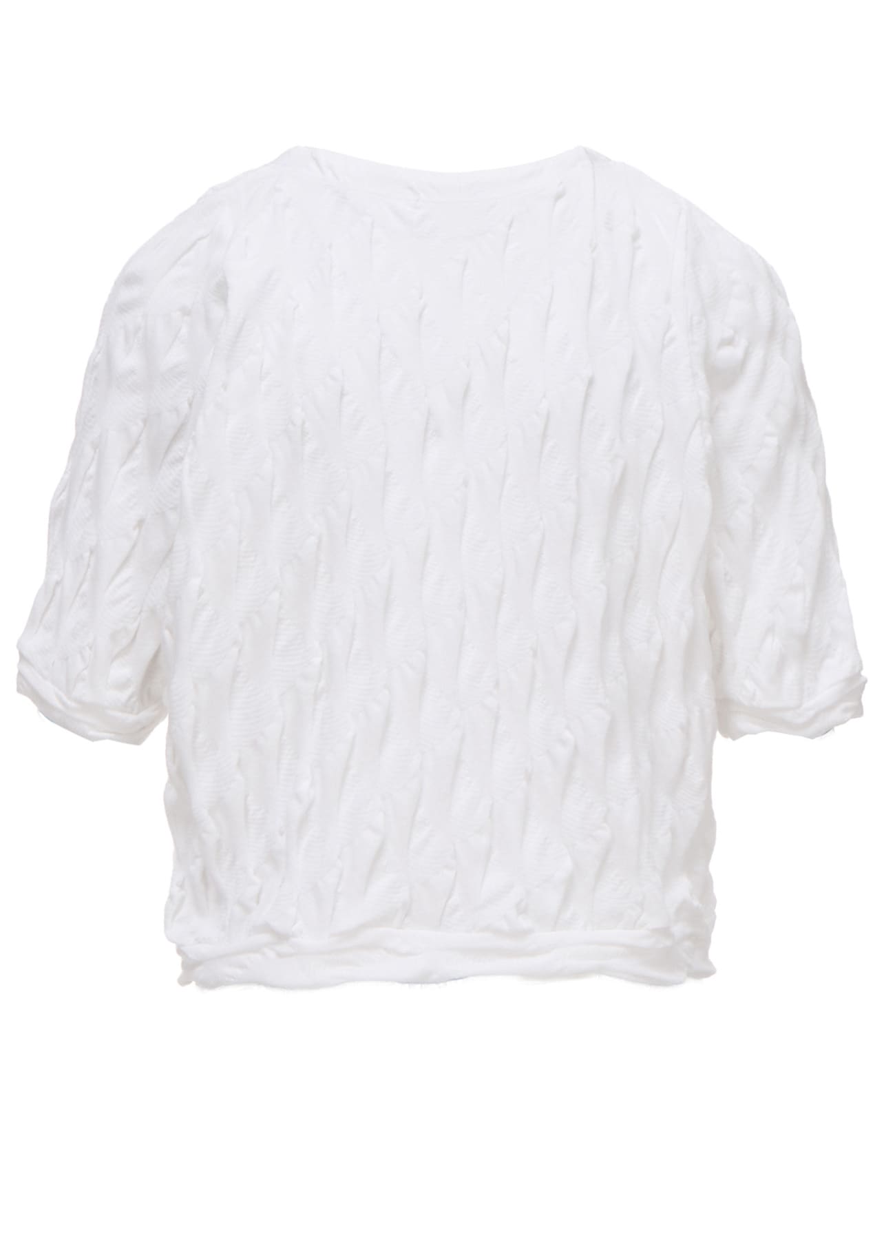 HARD TWIST JACQUARD HALF SLEEVE CARDIGAN