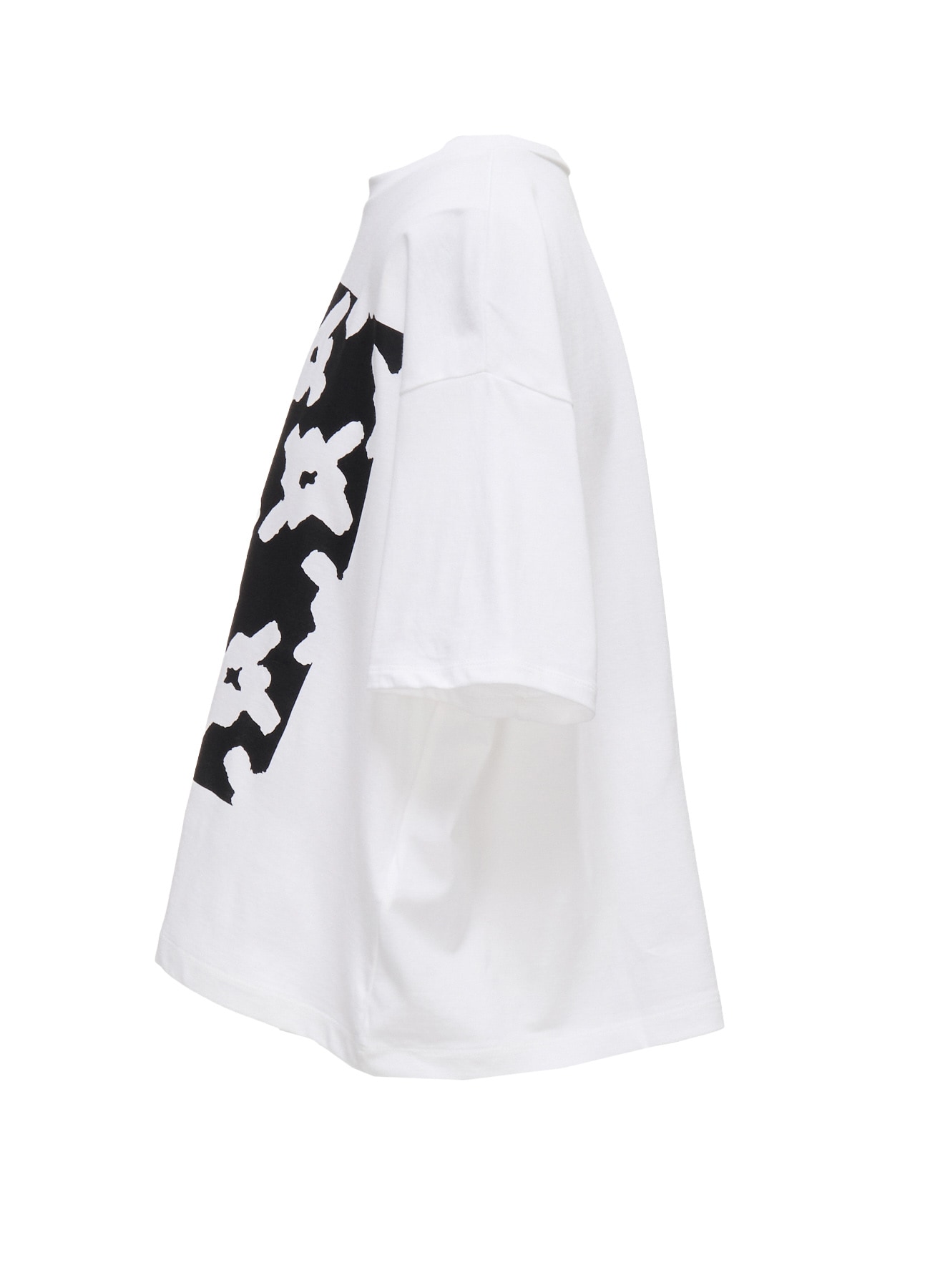 COTTON JERSEY HOUNDSTOOTH PRINT T-SHIRT