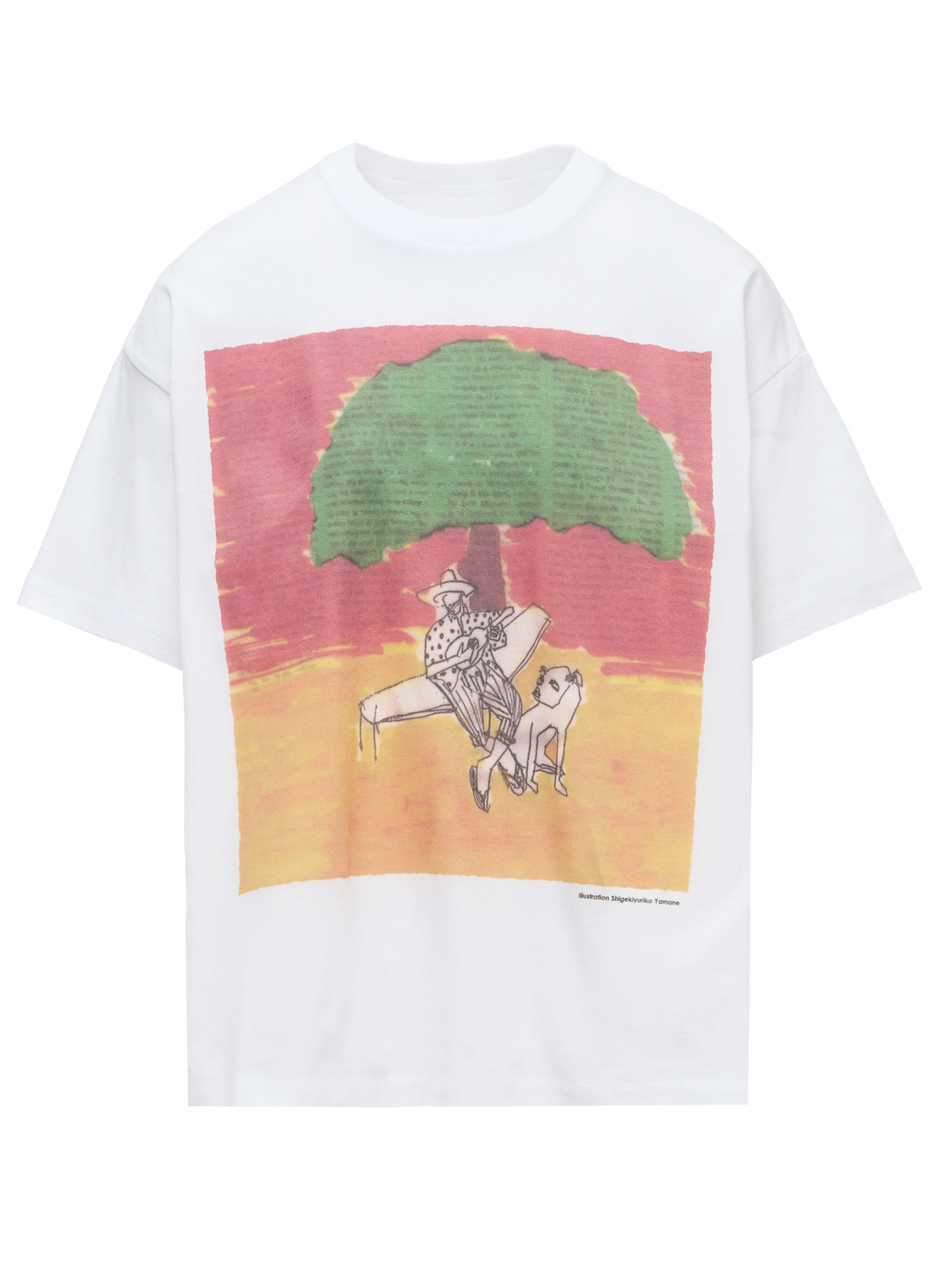 SOFT COTTON JERSEY T-SHIRT -ME AND MY DOG IN THE SHADE OF A TREE-