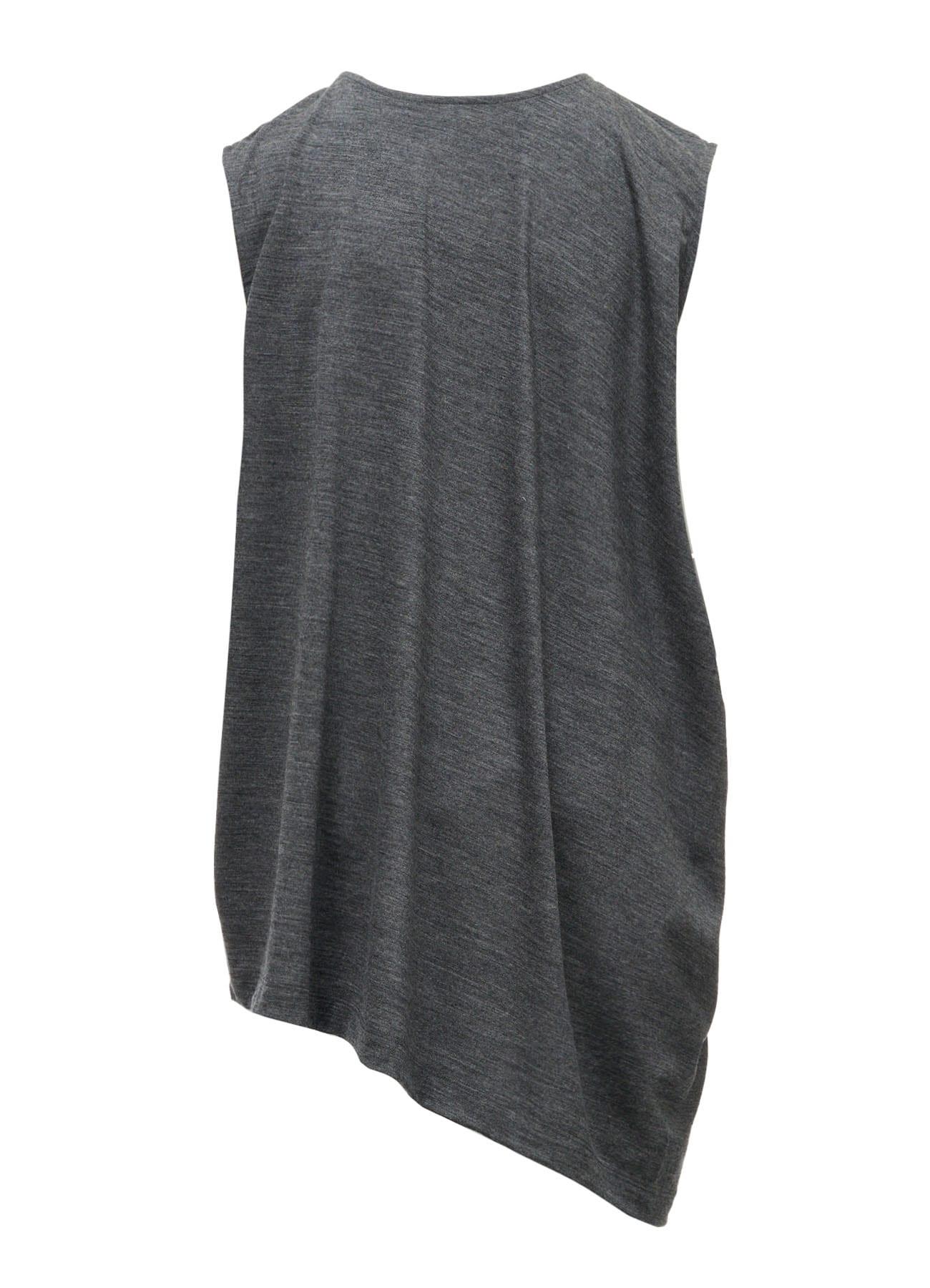WASHABLE WOOL JERSEY ASYMMETRIC HEM VEST