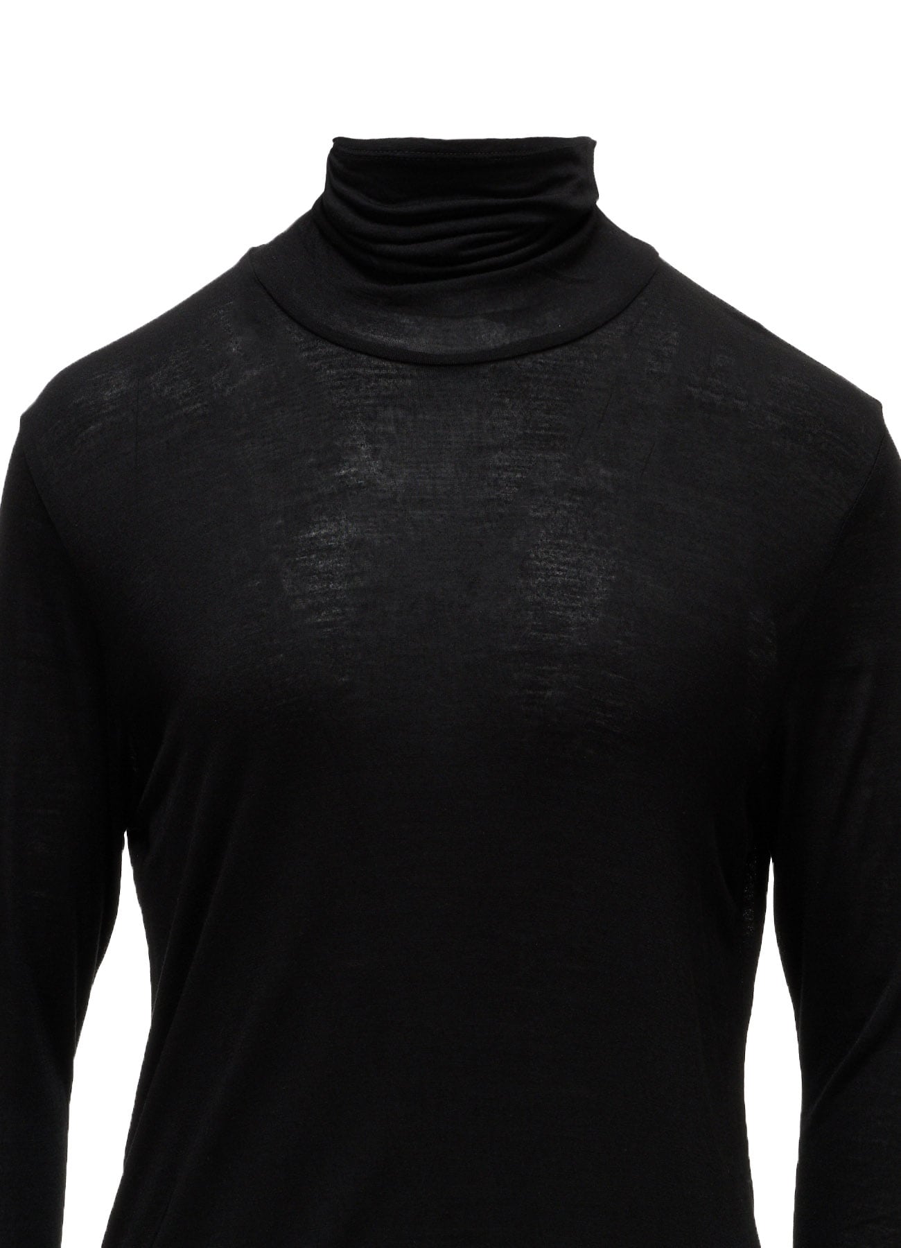 RAYON SILK JERSEY HIGH NECK SHIRT