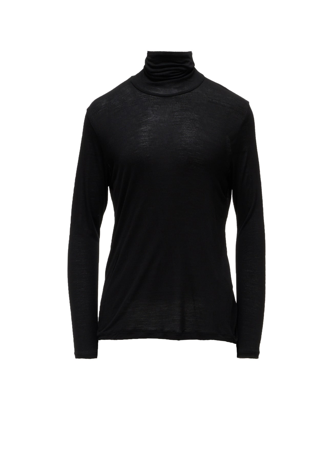 RAYON SILK JERSEY HIGH NECK SHIRT