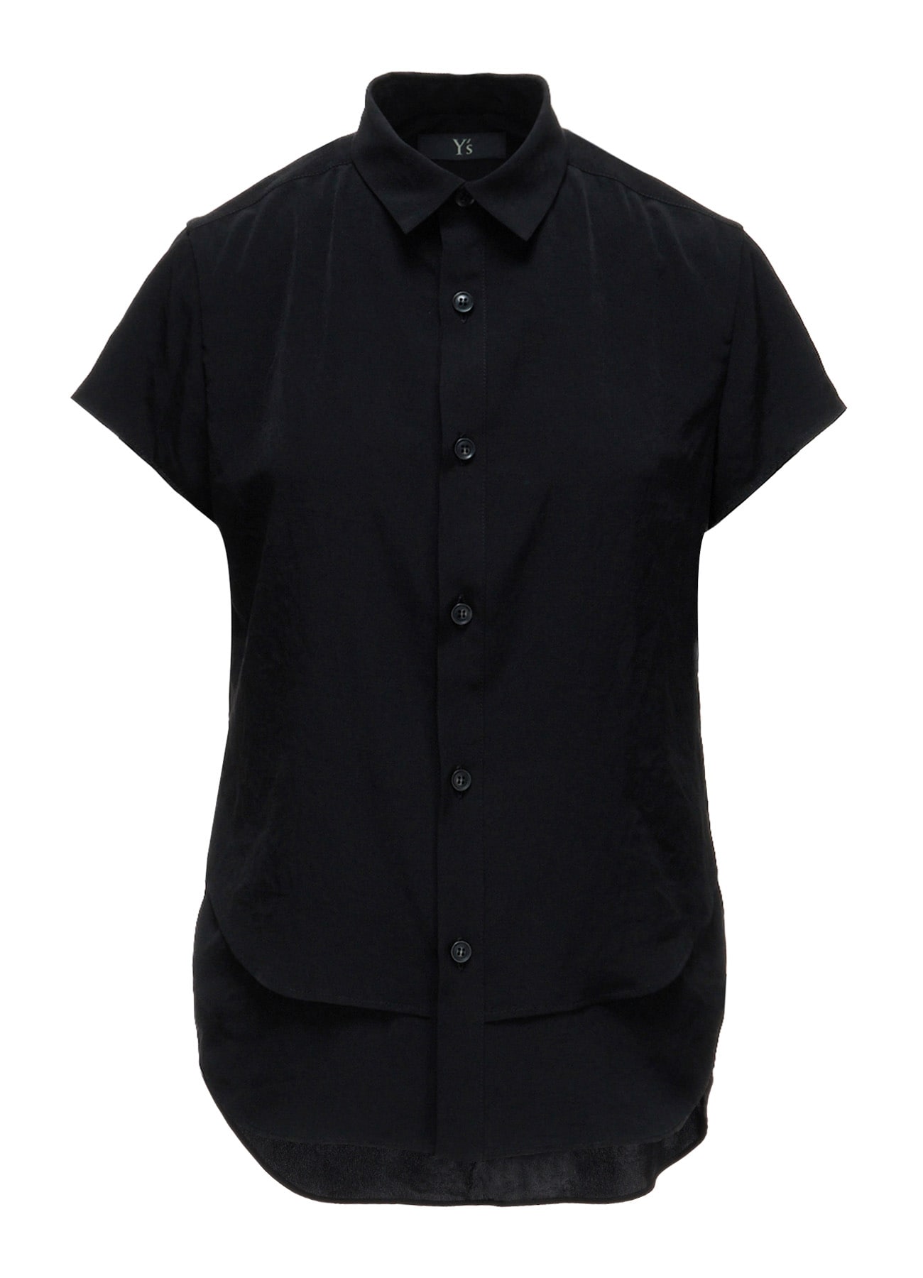 Y's OCCASION - TA/PE CREPE DE CHINE SHORT-SLEEVE BLOUSE