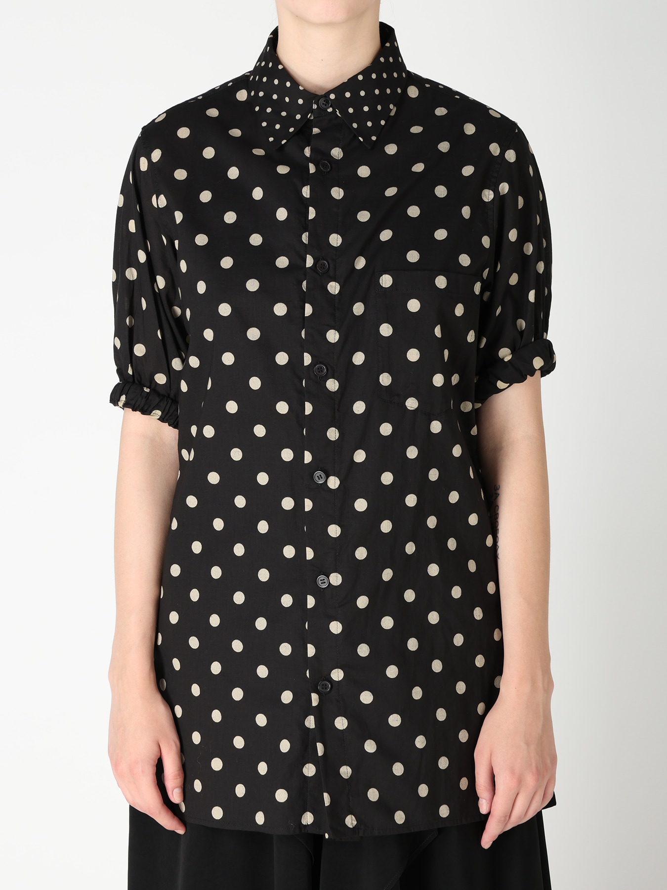 60/- COTTON LAWN DOT PRINT FRONT TUCKED BLOUSE