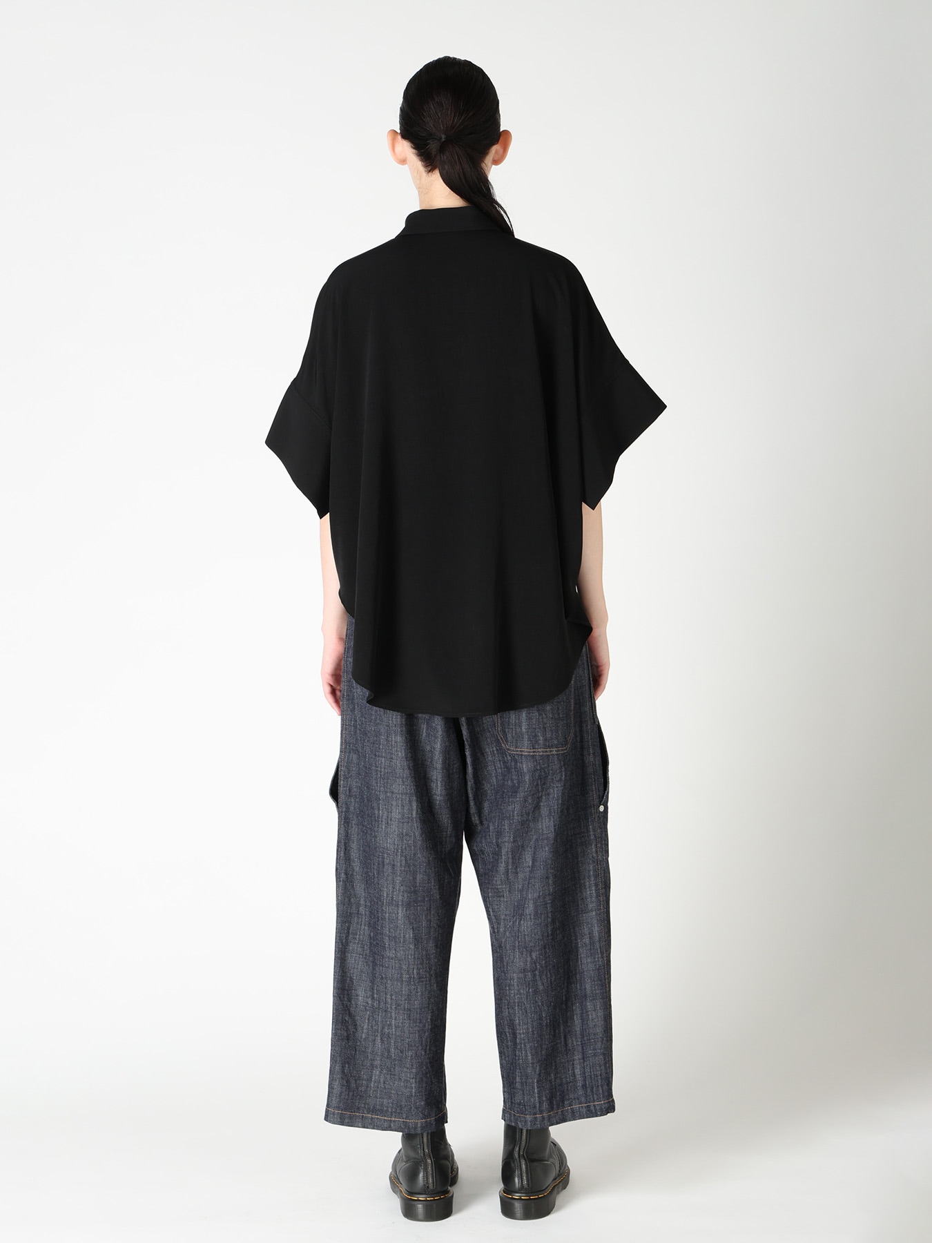TA/PE CREPE DE CHINE SHORT CUFFS BLOUSE