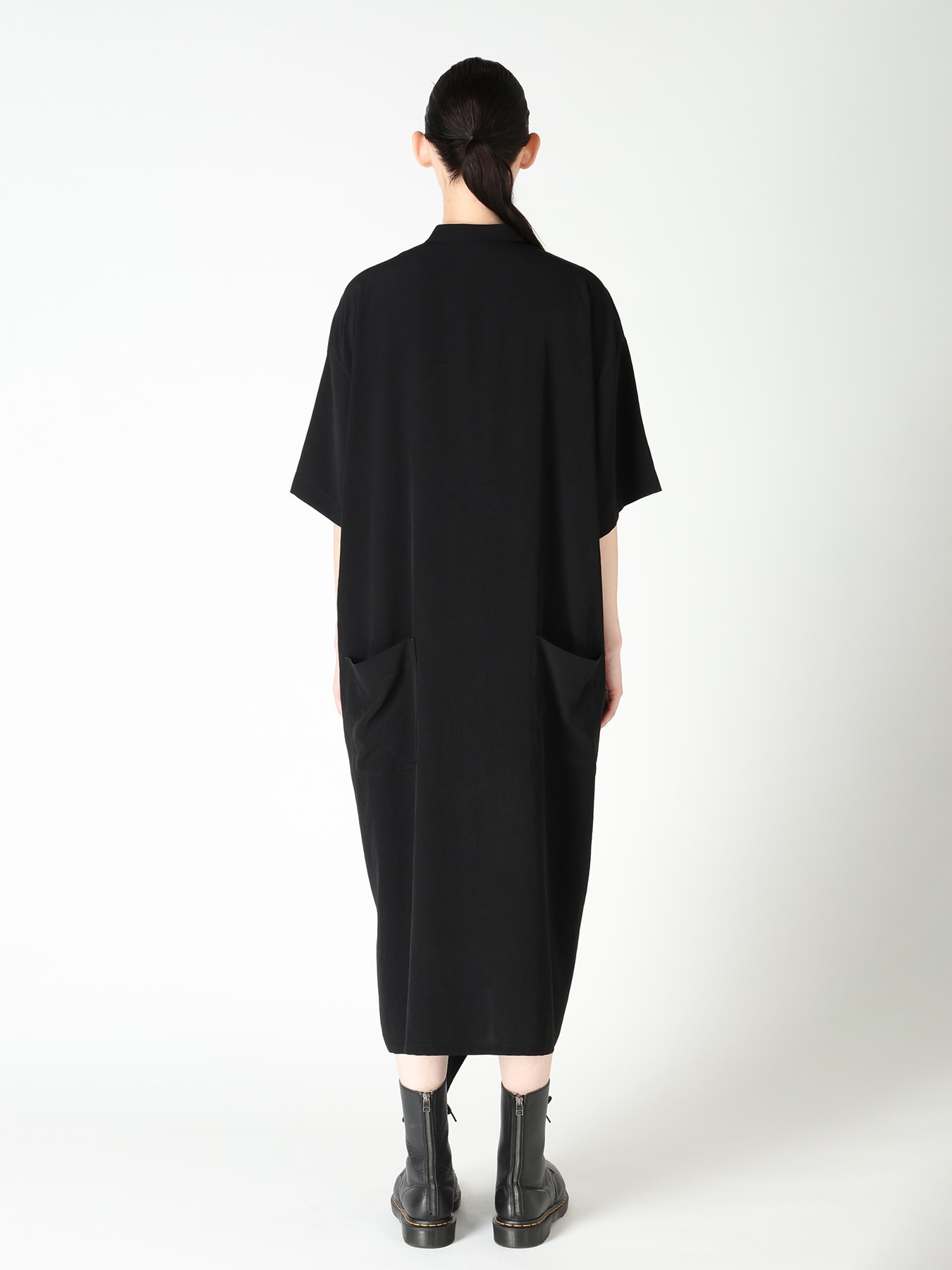 TA/PE CREPE DE CHINE  HALF SLEEVE BOX SHIRT DRESS