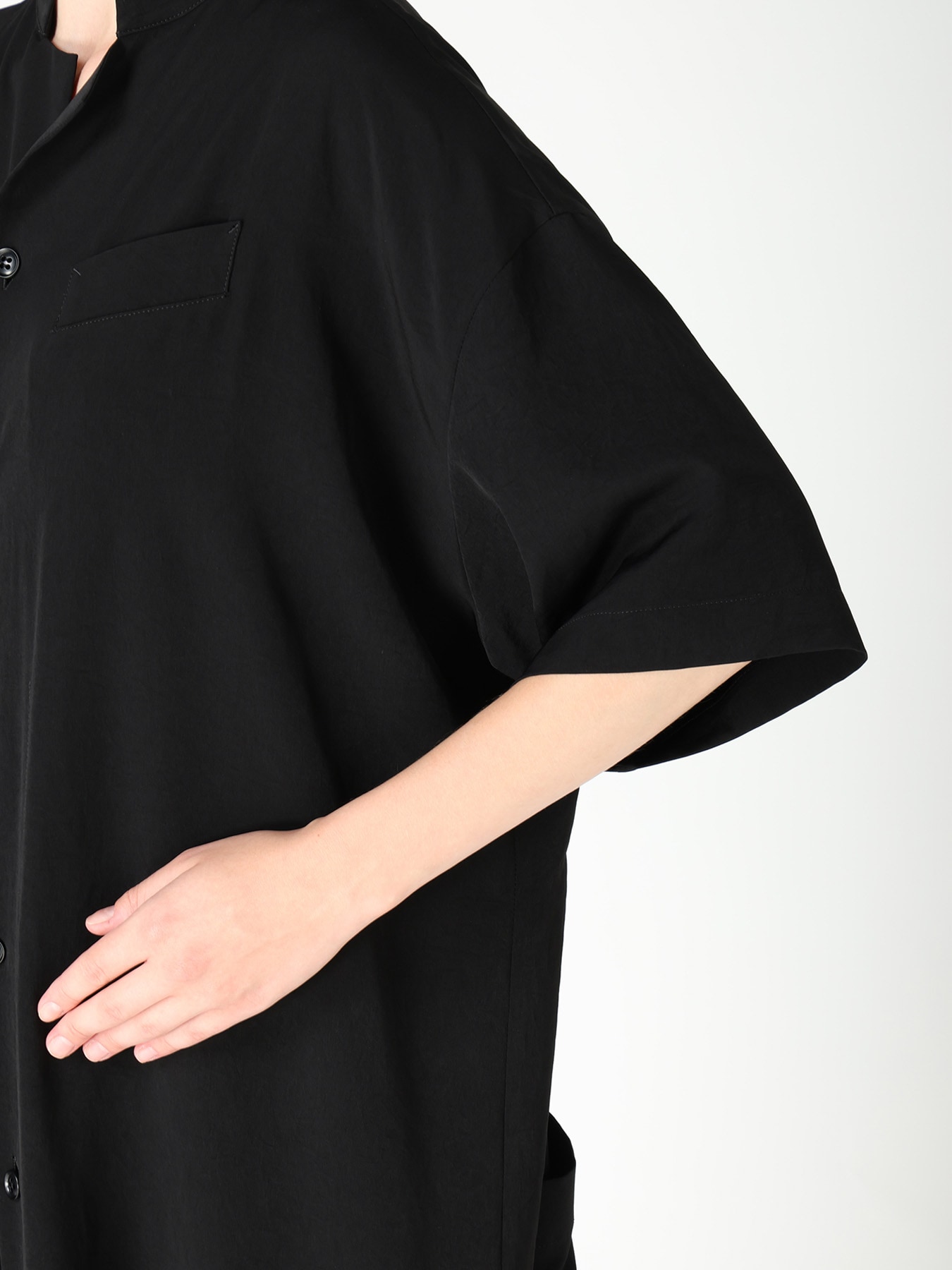 TA/PE CREPE DE CHINE  HALF SLEEVE BOX SHIRT DRESS