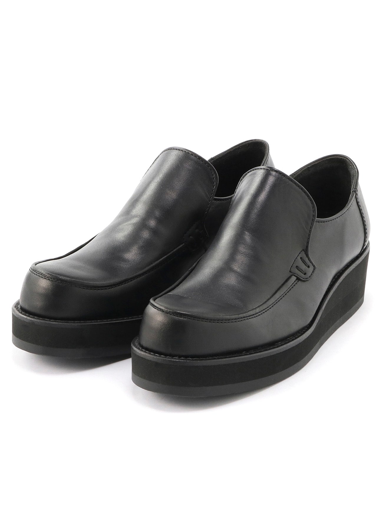 Smooth leather Thick bottom slip-on