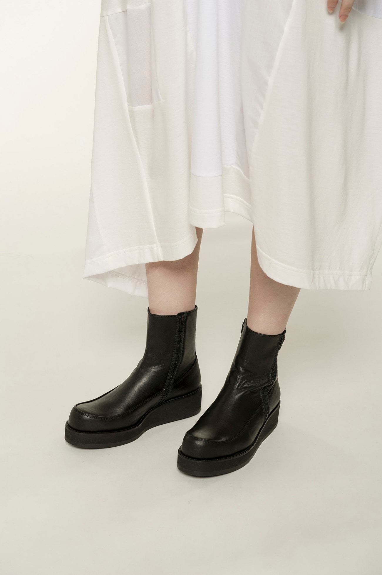 スムースレザー 厚底Wジップブーツ(22.5 Black): Y's｜THE SHOP YOHJI ...