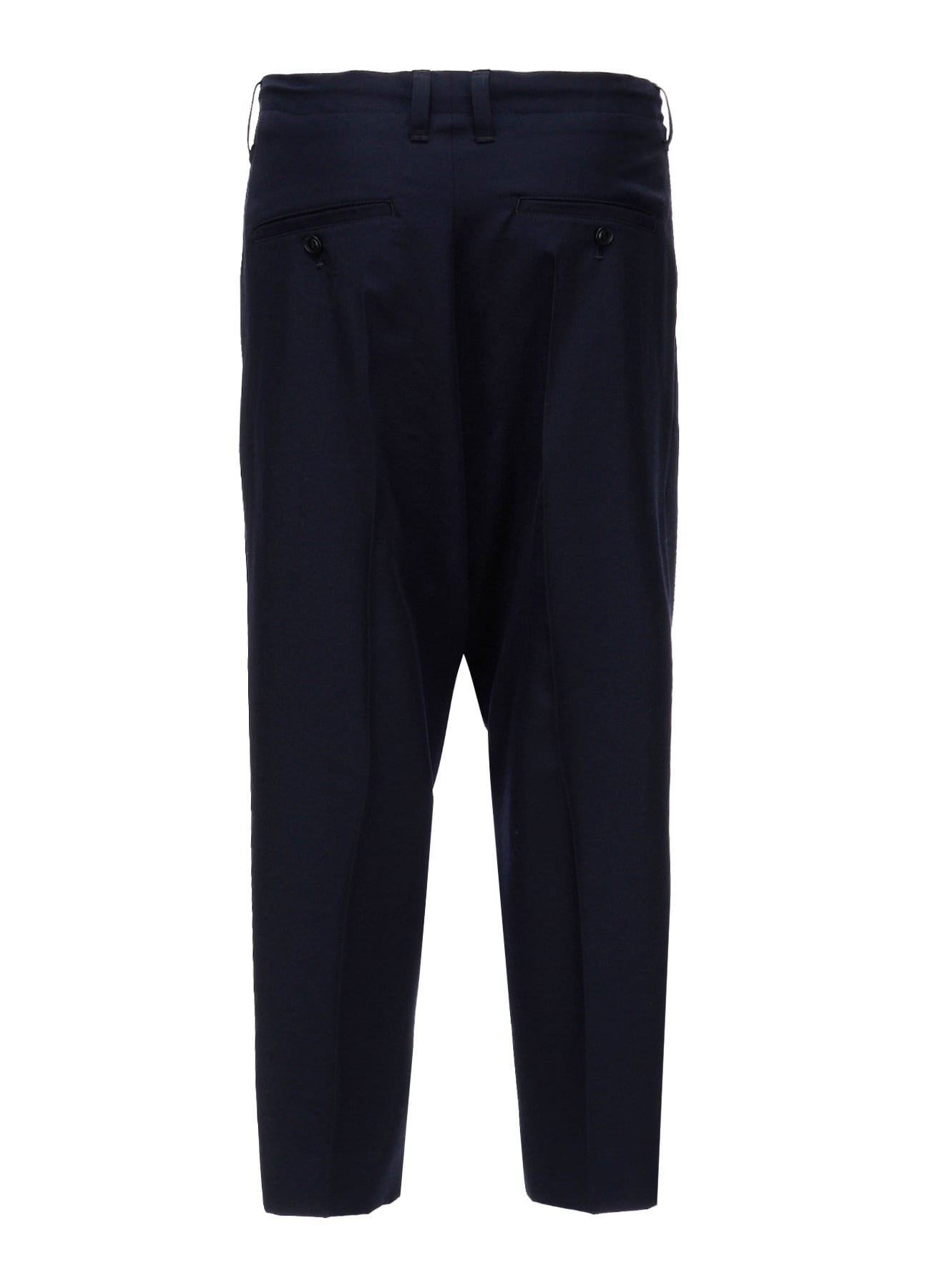 Y's OCCASION - WOOL GABARDINE CENTER-CRESE PANTS