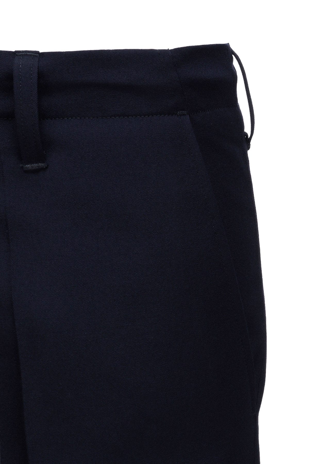 Y's OCCASION - WOOL GABARDINE CENTER-CRESE PANTS
