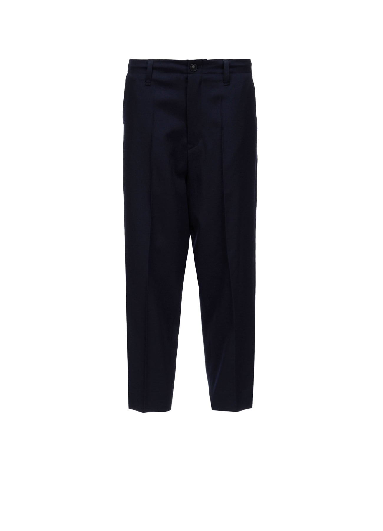 Y's OCCASION - WOOL GABARDINE CENTER-CRESE PANTS