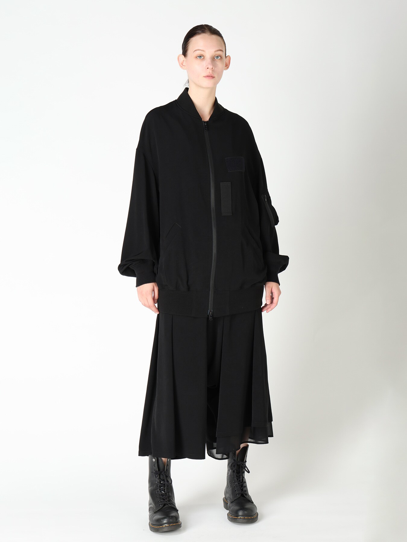TA/PE CREPE DE CHINE ASYMMETRIC PANTS