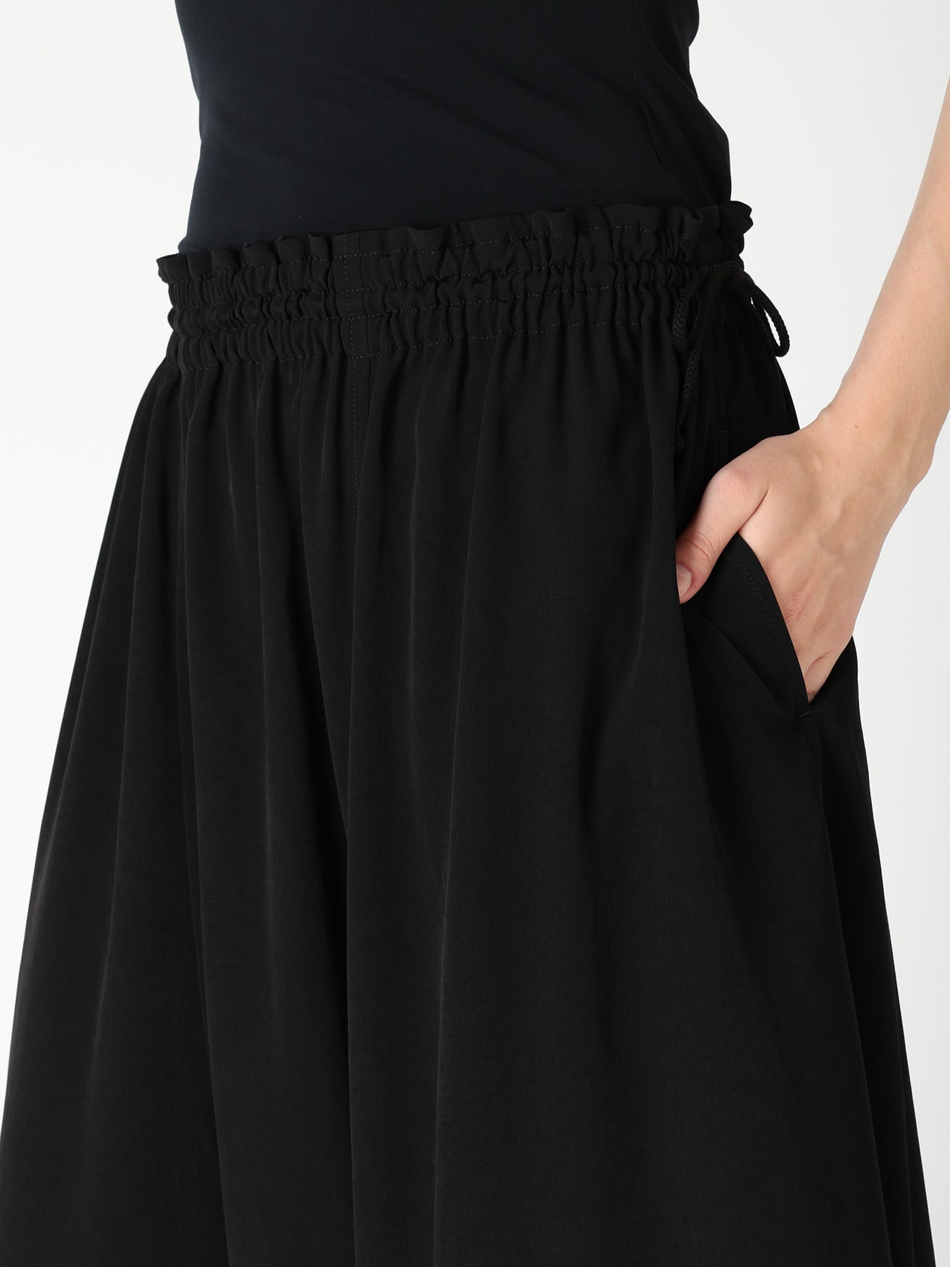TA/PE CREPE DE CHINE ASYMMETRIC PANTS