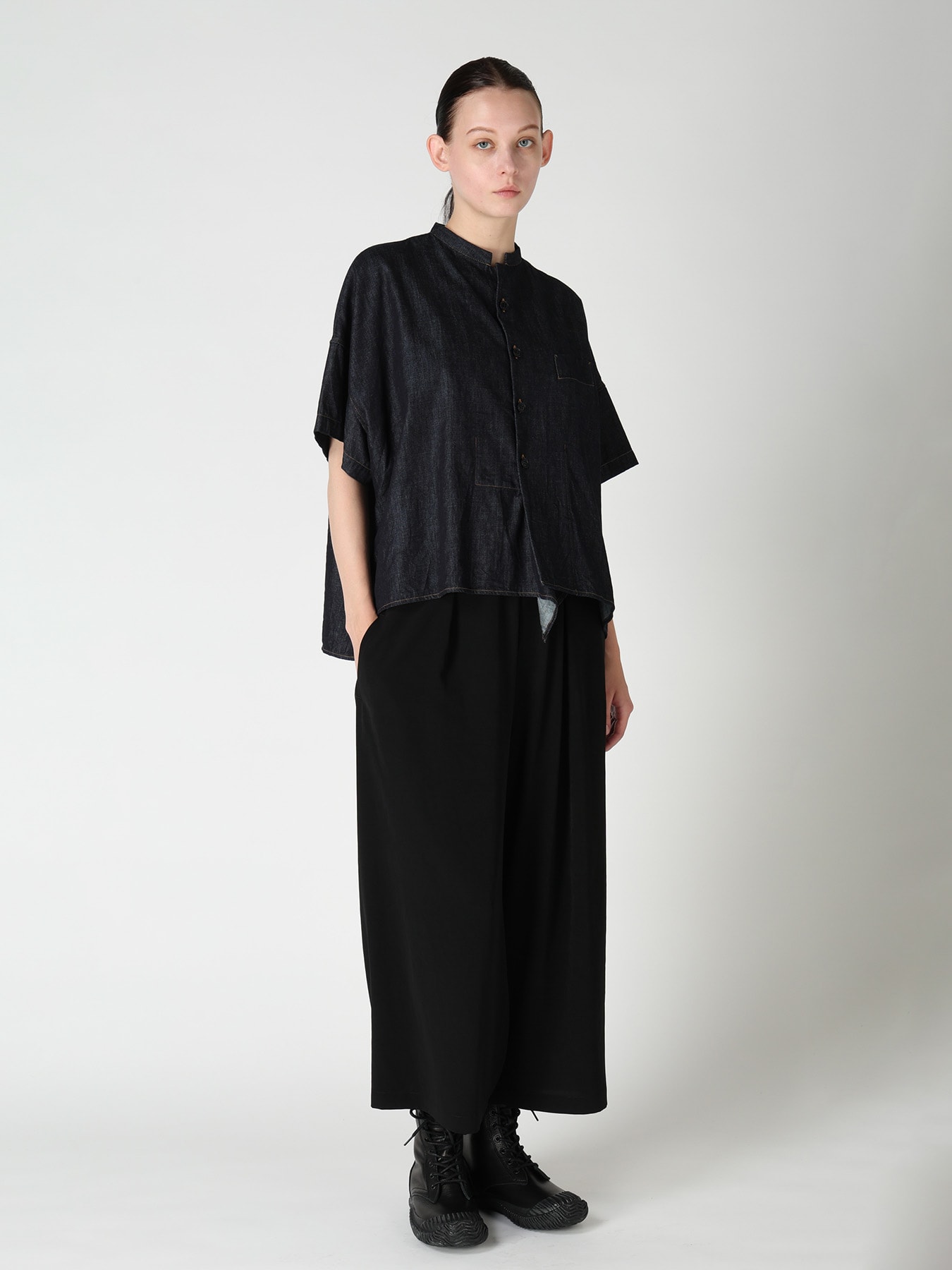TA/PE CREPE DE CHINE FRONT TUCK PANTS