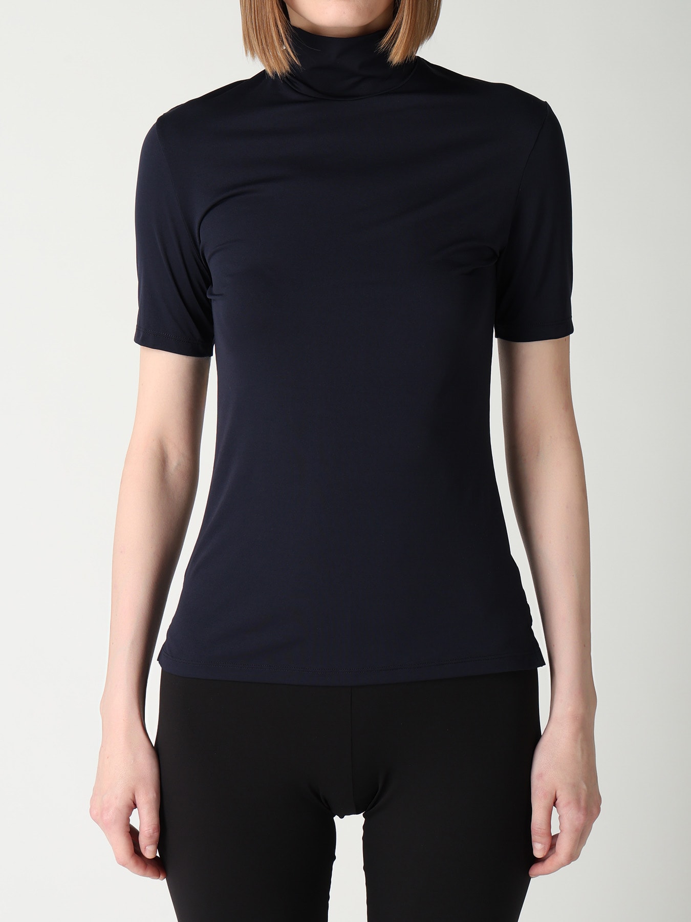 UNDER Y's - STRETCH JERSEY S/S HIGH NECK T-SHIRT