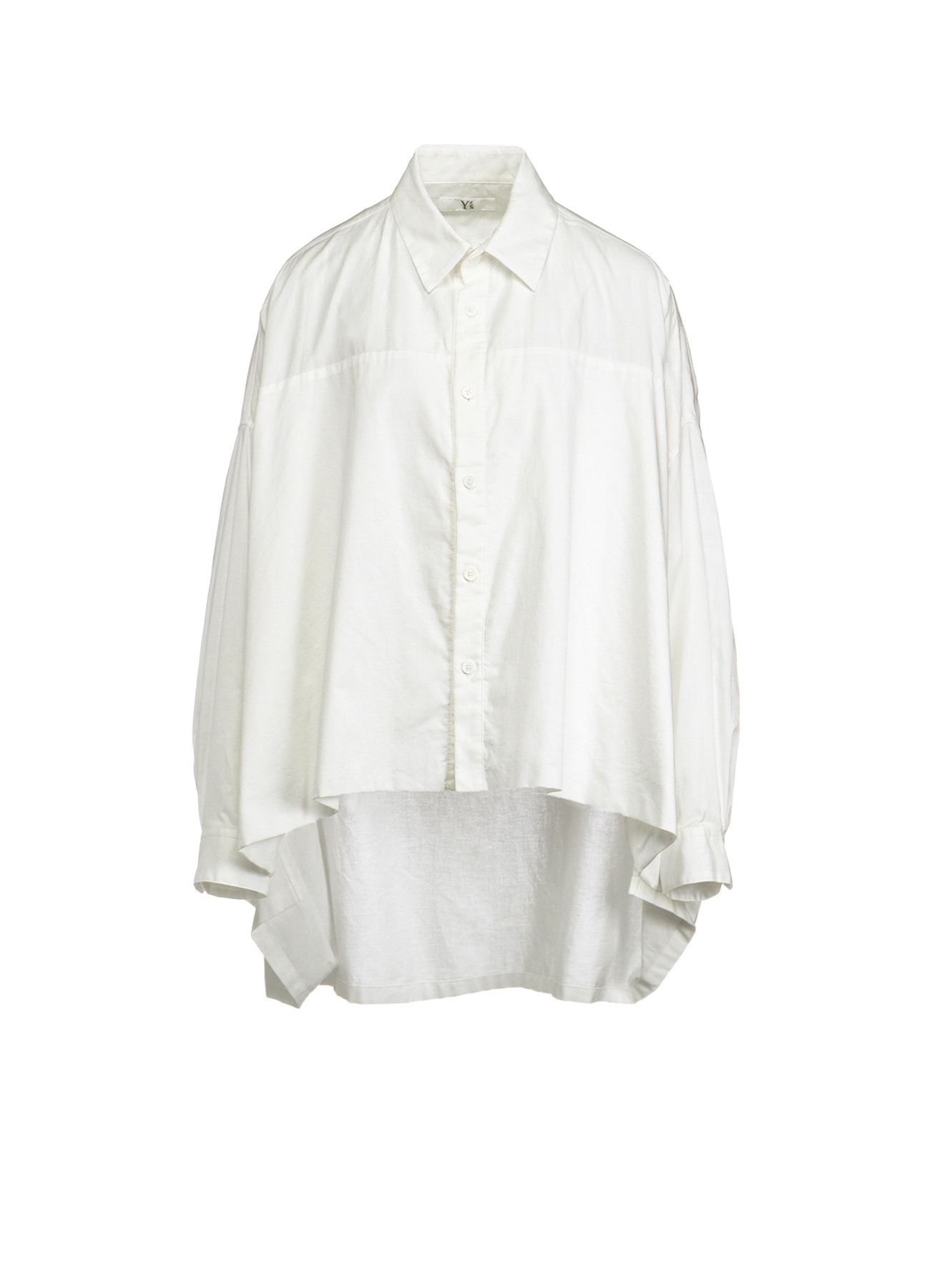 [Y's BORN PRODUCT] THIN COTTON TWILL DOUBLE FRONT OVERSIZED SHIRT