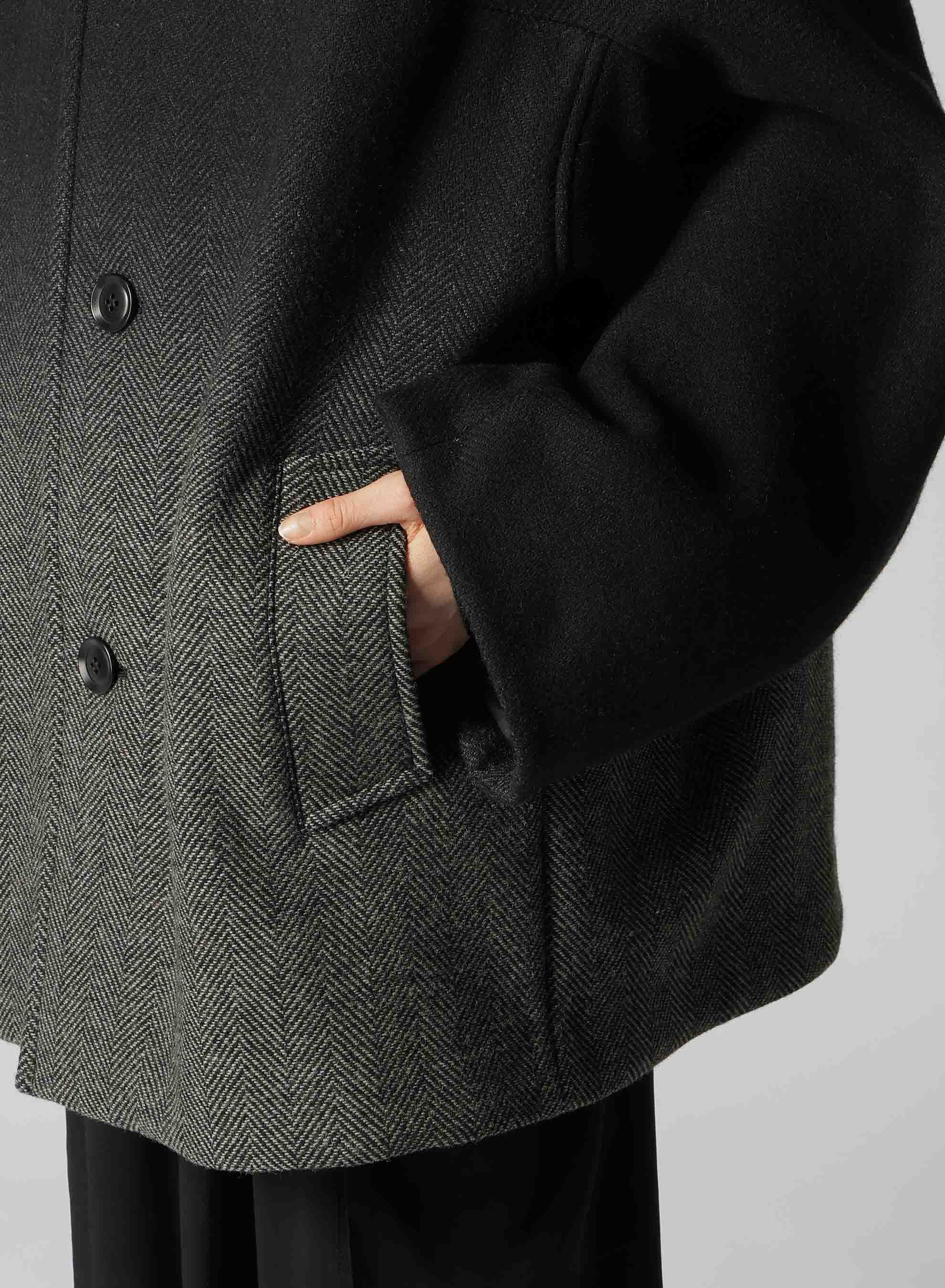 【9/20 12:00 Release】WOOL HERRINGBONE GRADATION SHORT COAT