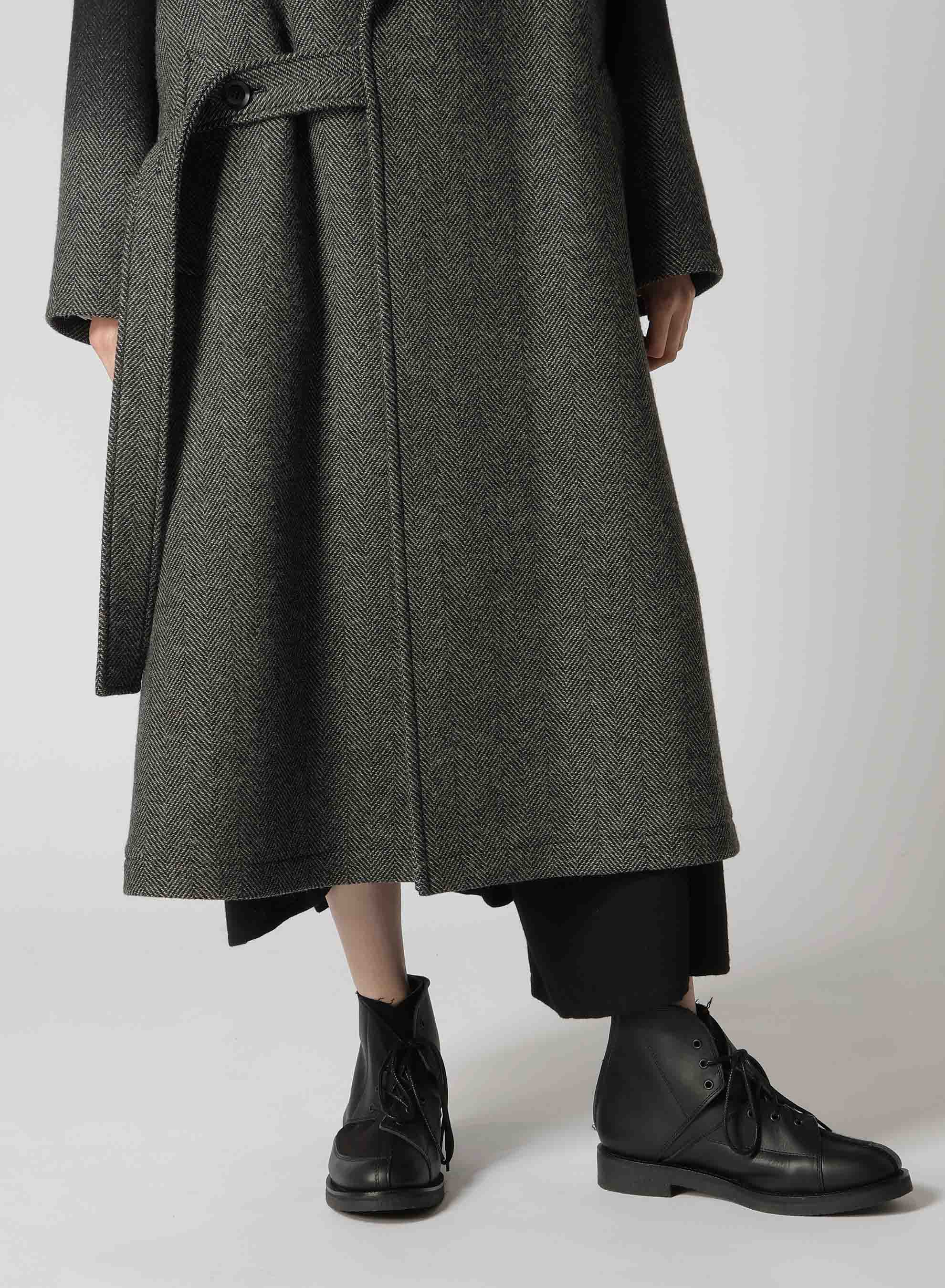 【9/20 12:00 Release】WOOL HERRINGBONE GRADATION LONG COAT