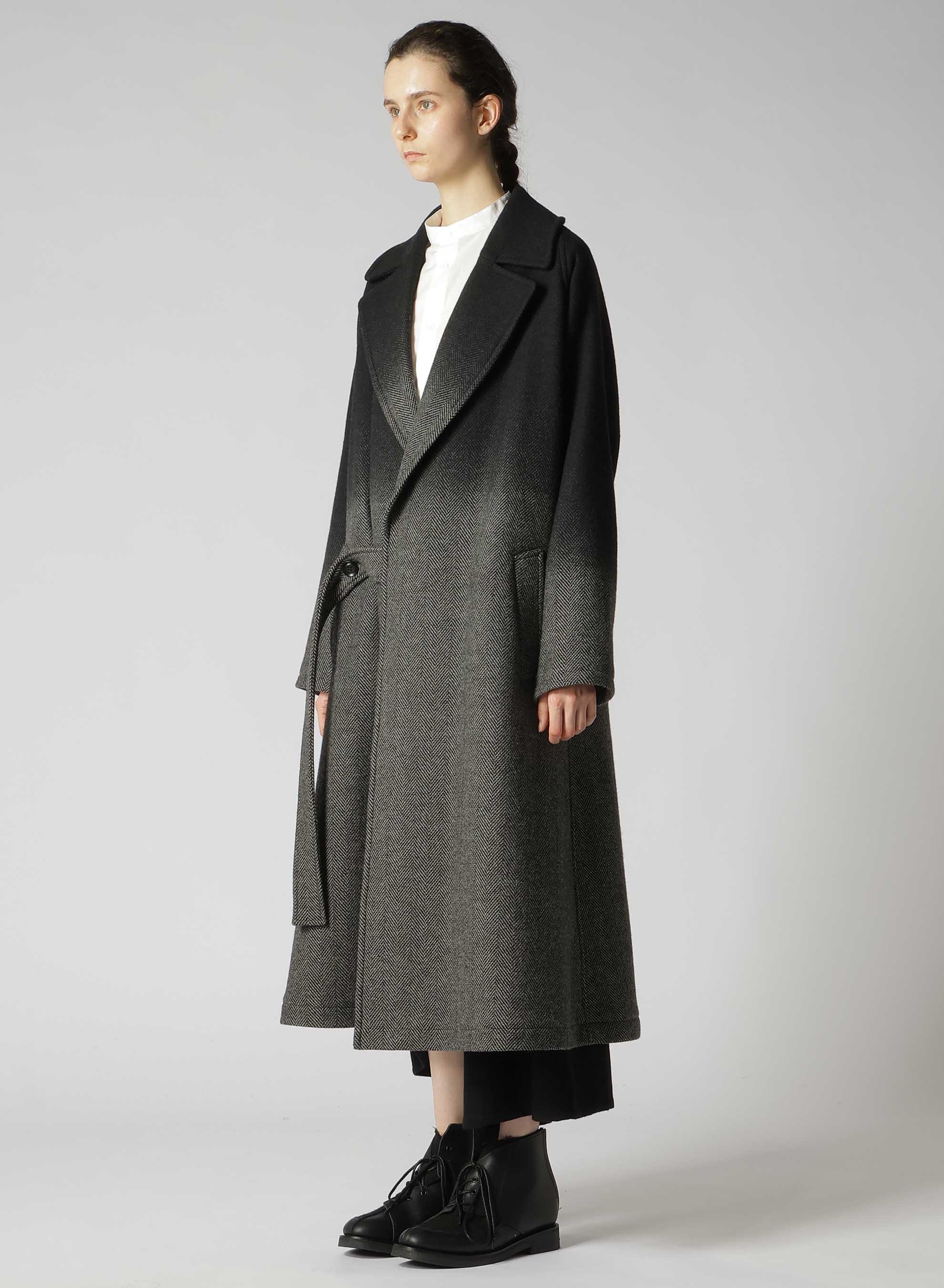 【9/20 12:00 Release】WOOL HERRINGBONE GRADATION LONG COAT