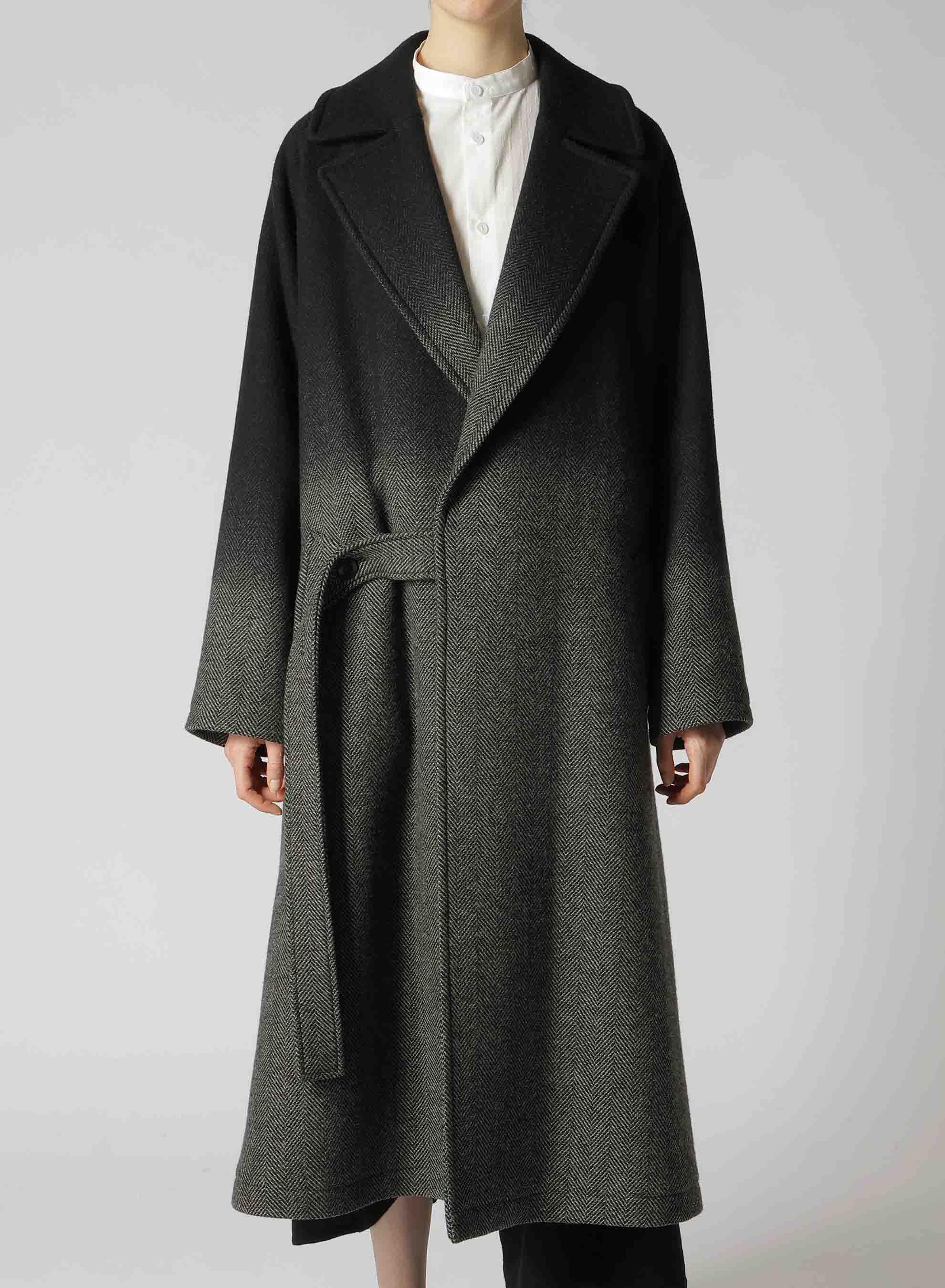 【9/20 12:00 Release】WOOL HERRINGBONE GRADATION LONG COAT