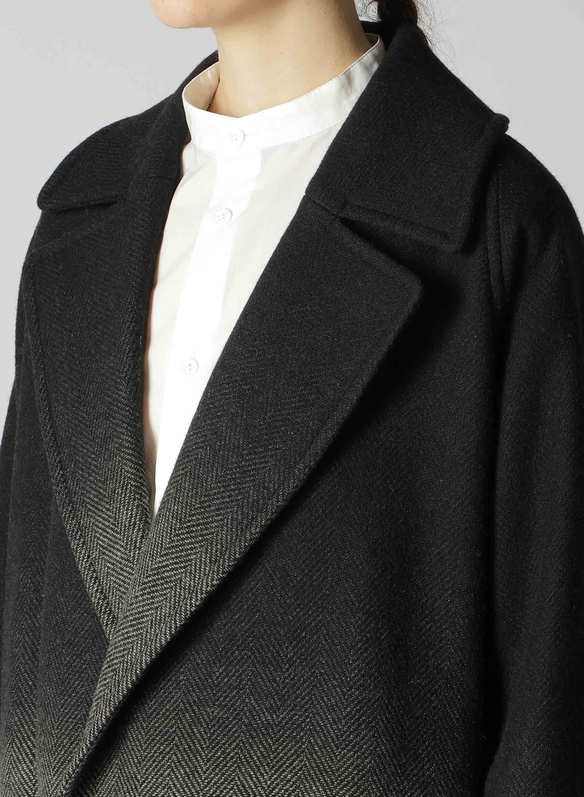 【9/20 12:00 Release】WOOL HERRINGBONE GRADATION LONG COAT