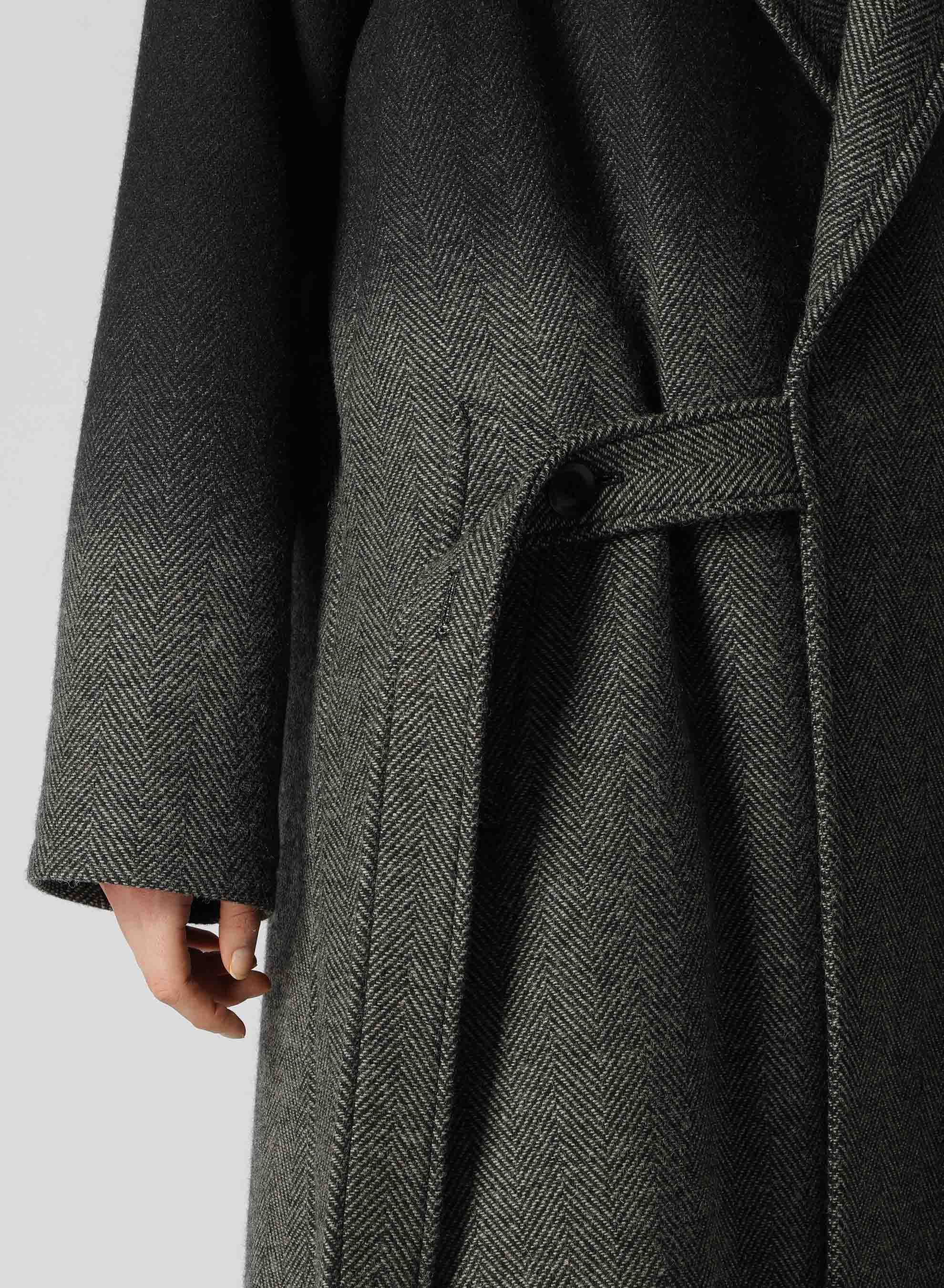 【9/20 12:00 Release】WOOL HERRINGBONE GRADATION LONG COAT