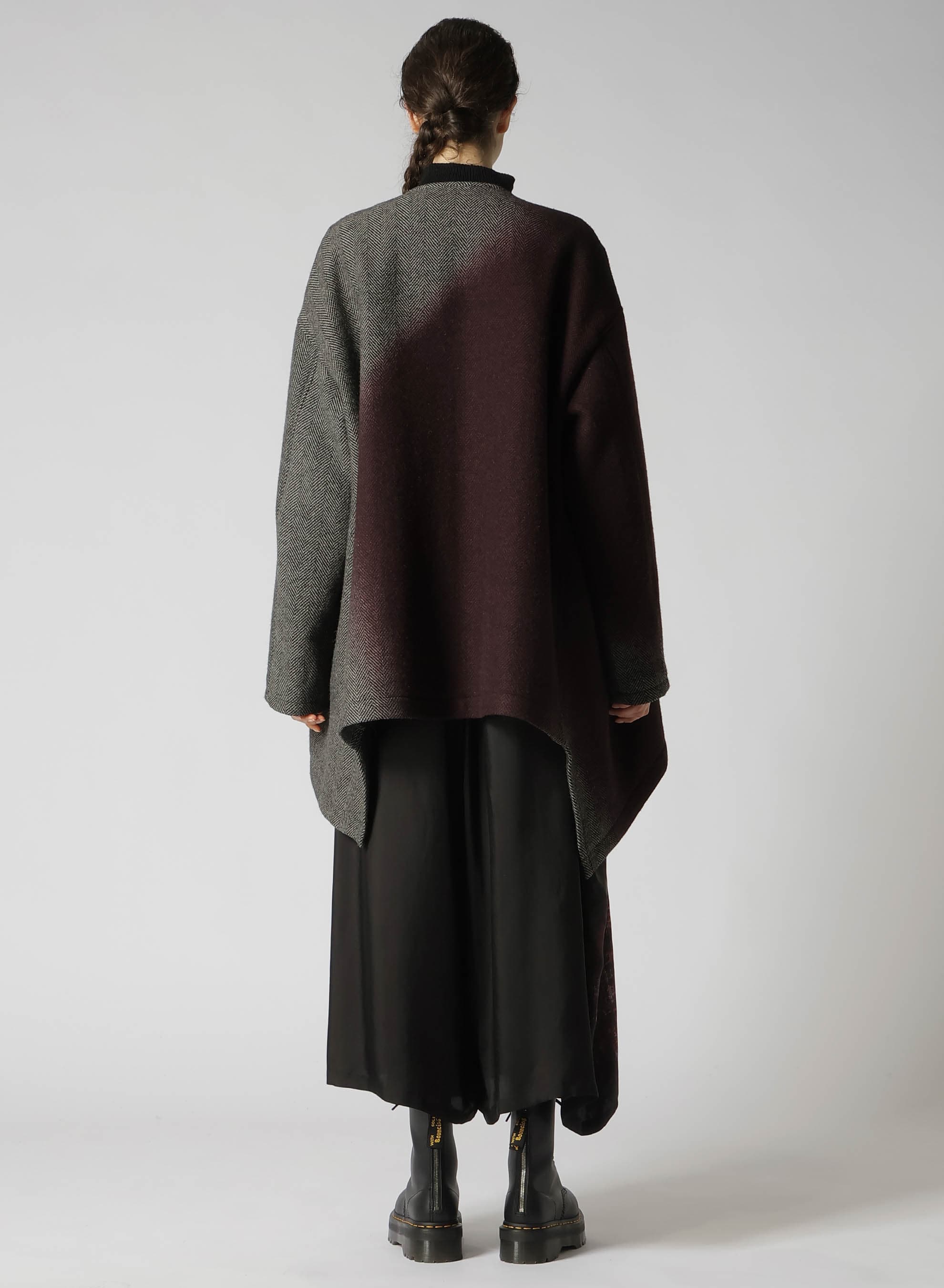 【9/20 12:00 Release】WOOL HERRINGBONE GRADATION COLLARLESS COAT