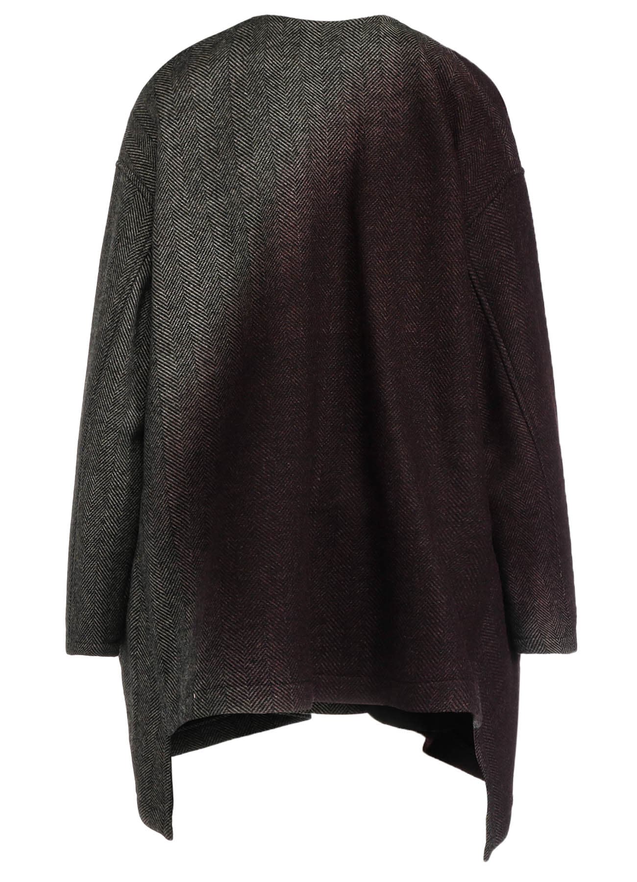 【9/20 12:00 Release】WOOL HERRINGBONE GRADATION COLLARLESS COAT