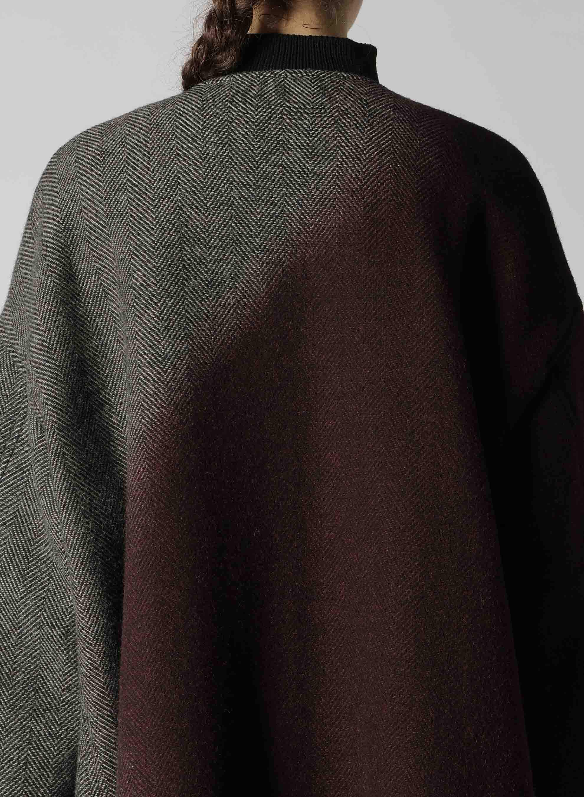 【9/20 12:00 Release】WOOL HERRINGBONE GRADATION COLLARLESS COAT