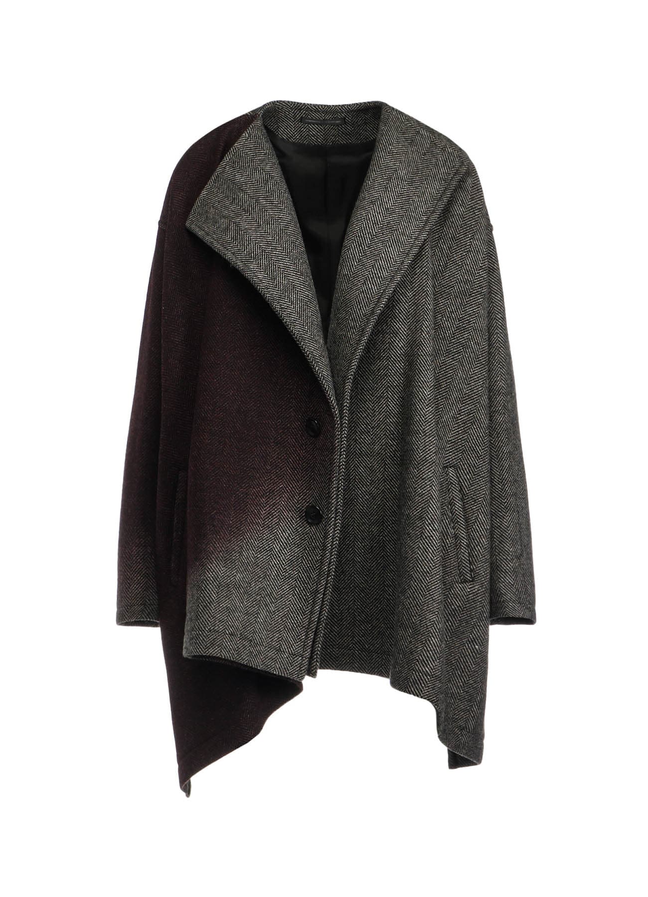 【9/20 12:00 Release】WOOL HERRINGBONE GRADATION COLLARLESS COAT