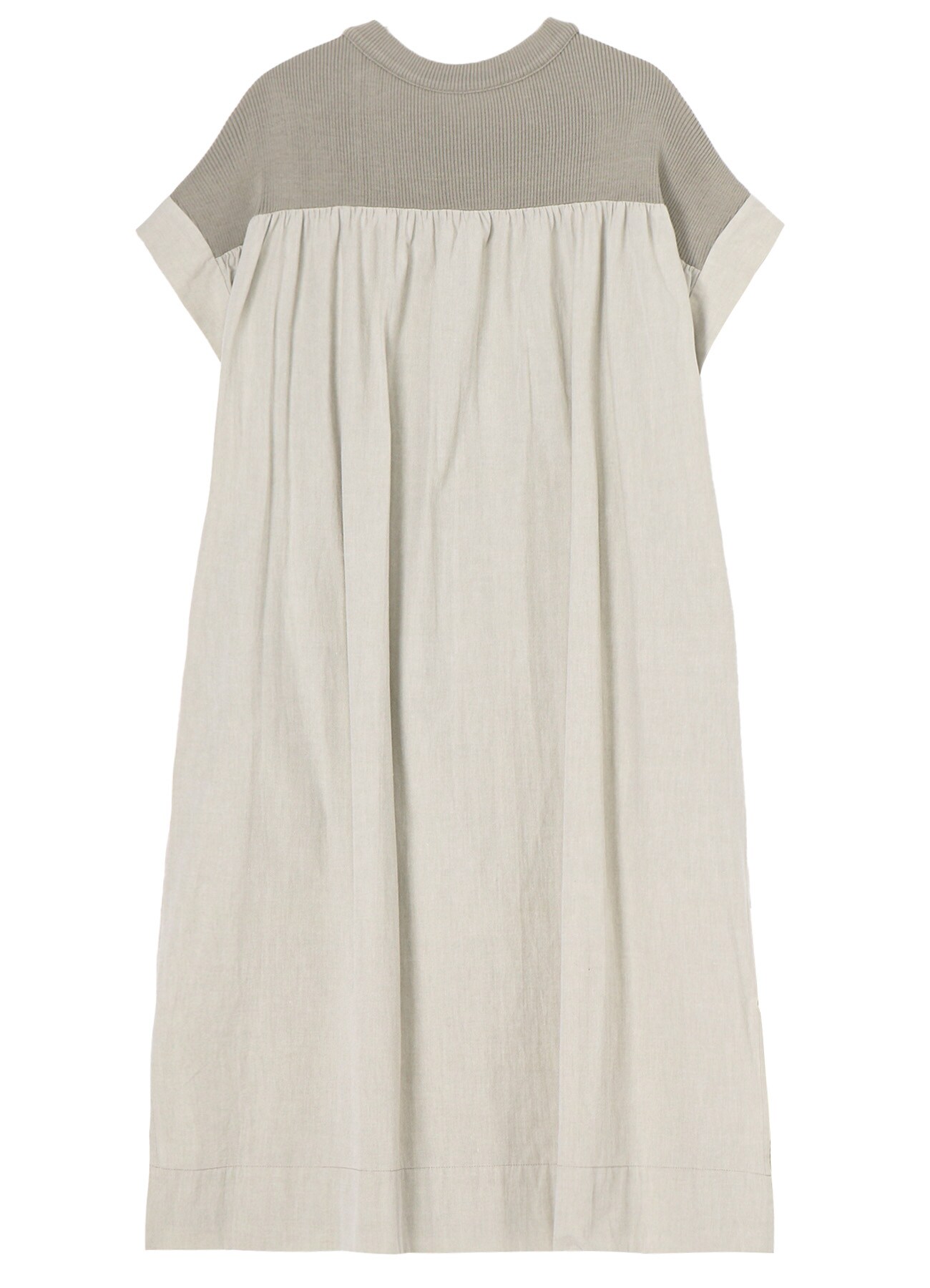 COTTON CHAMBRAY RIBBED FLY FRONT OPEN DRESS