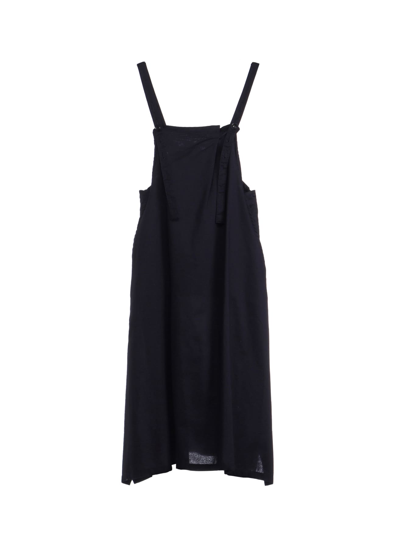 [Y's BORN PRODUCT] THIN COTTON TWILL FRONT TUCKED SHOULDER STRAP DRESS