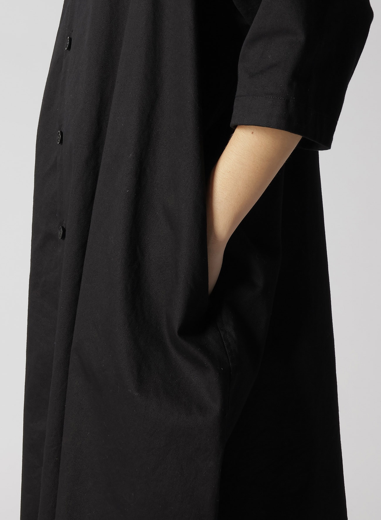 [Y's BORN PRODUCT] COTTON TWILL HALF SLEEVE SHIRT DRESS