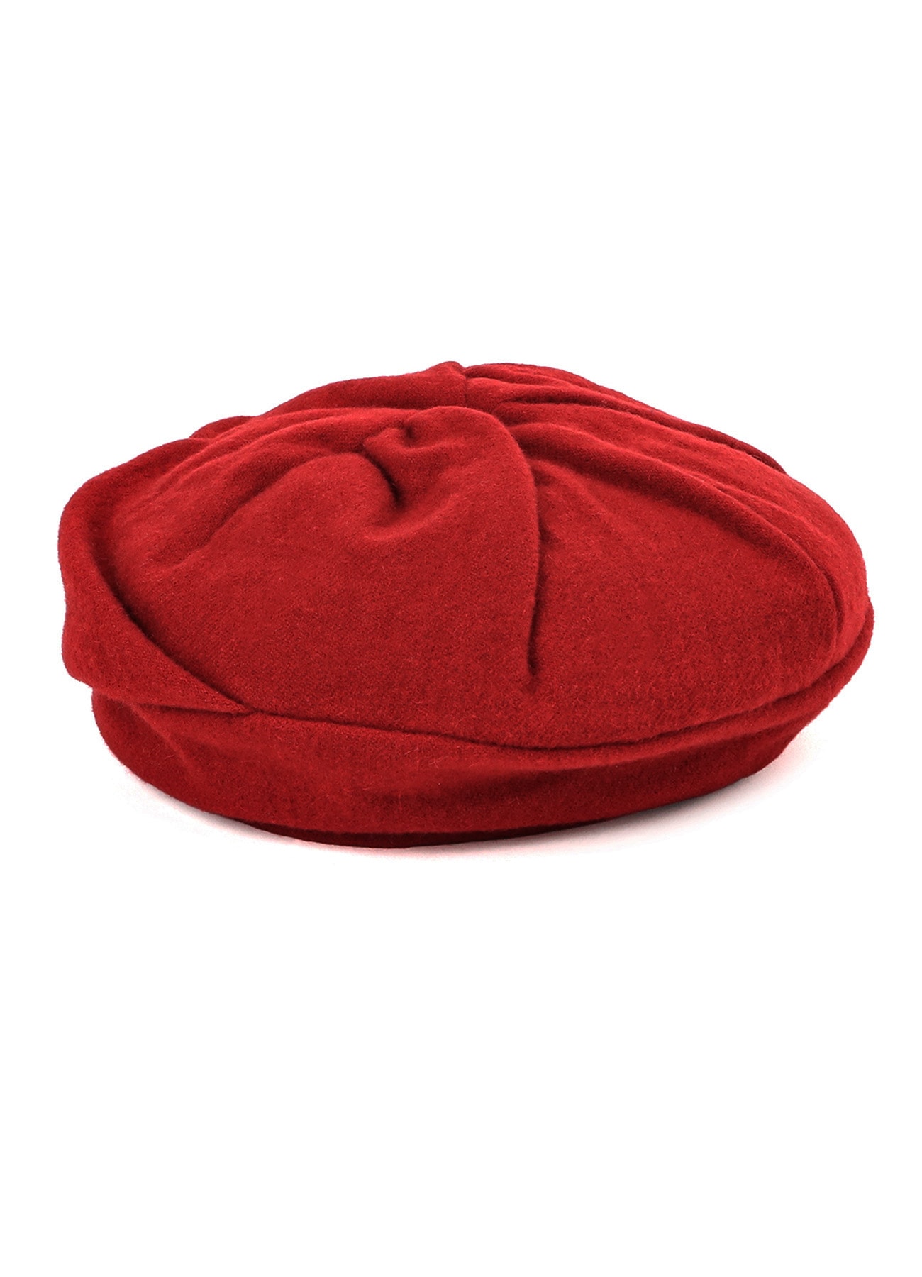 WOOL FLANNEL GATHERED BERET