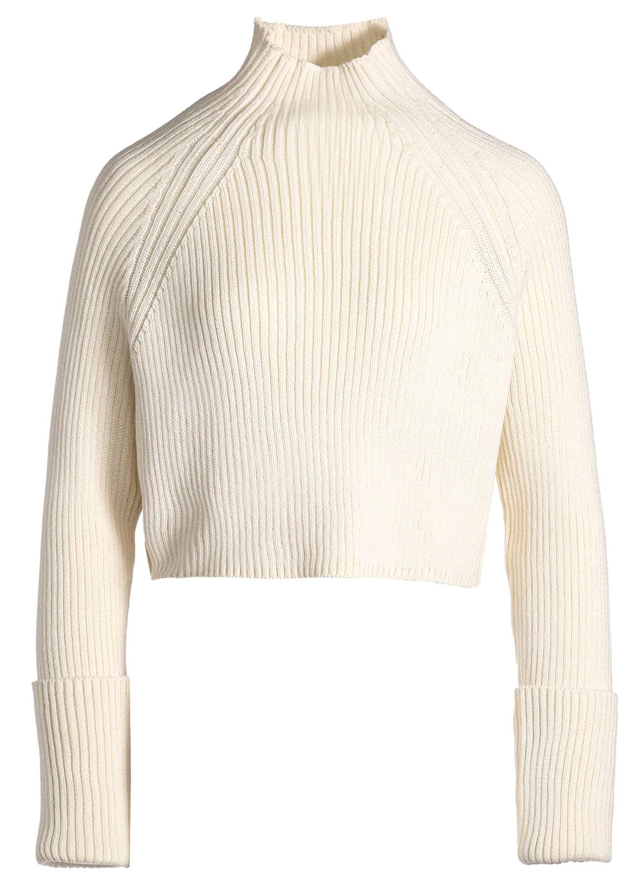 COTTON WOOL RIB SHORT PULLOVER