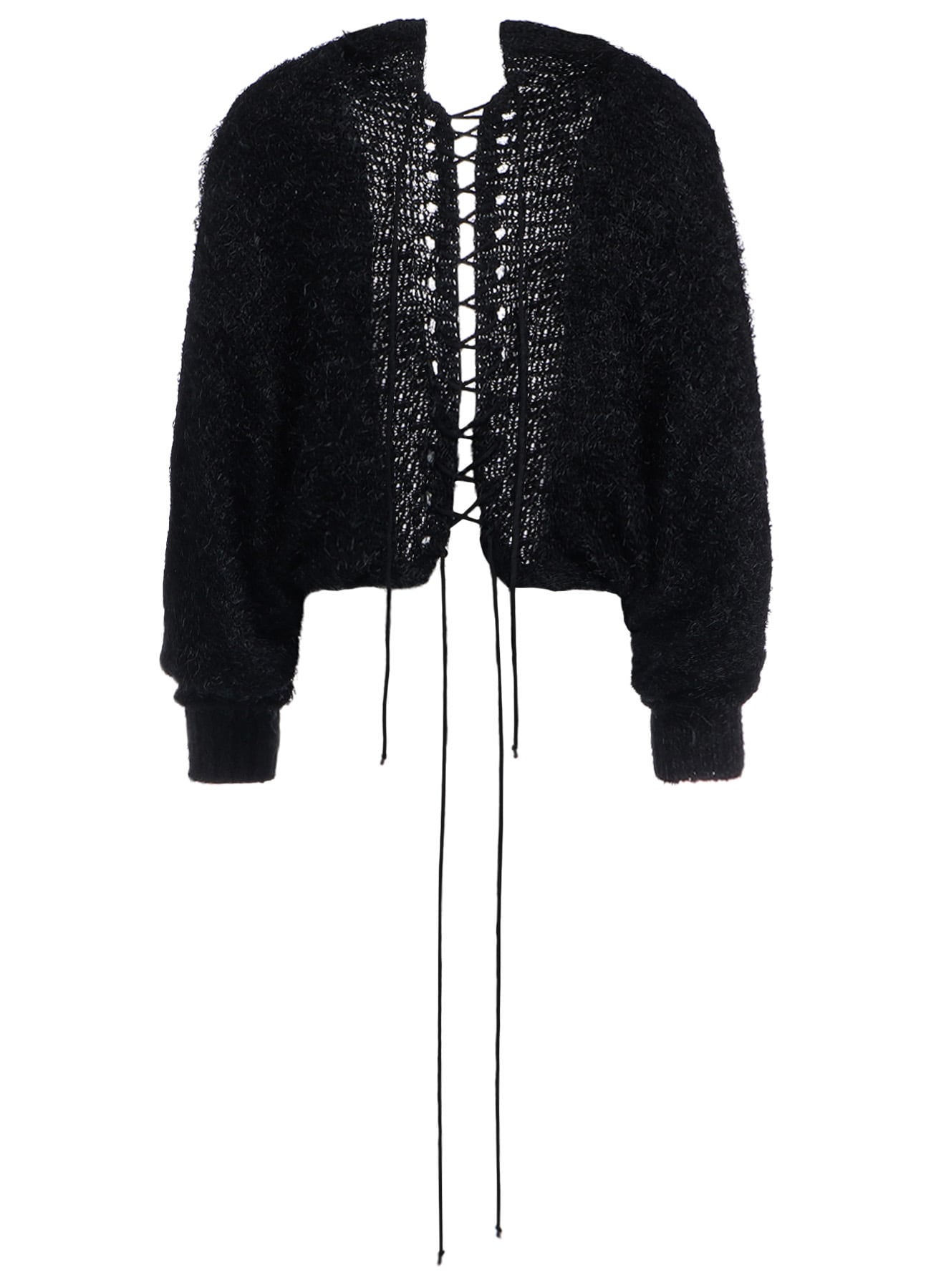 LACE-UP SHAGGY KINT BOLERO