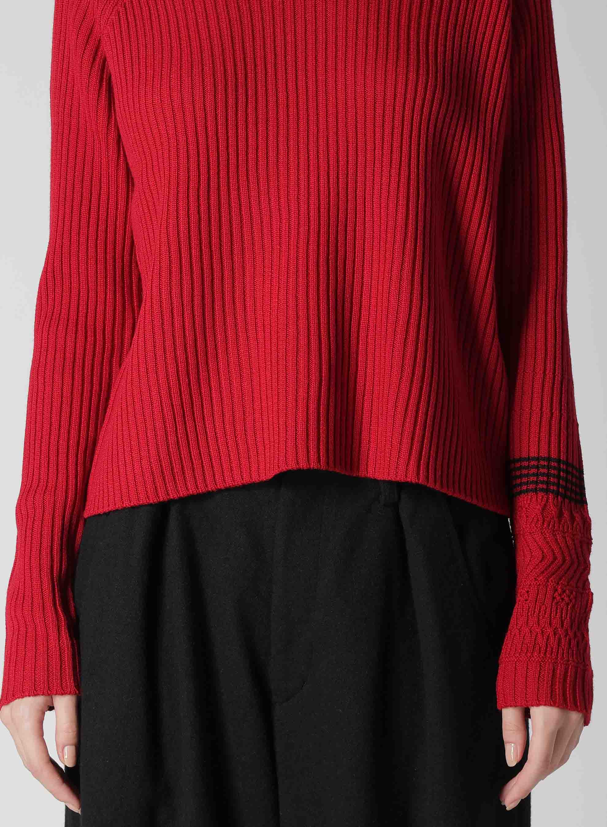 WOOL RIB TURTLE NECK PULLOVER