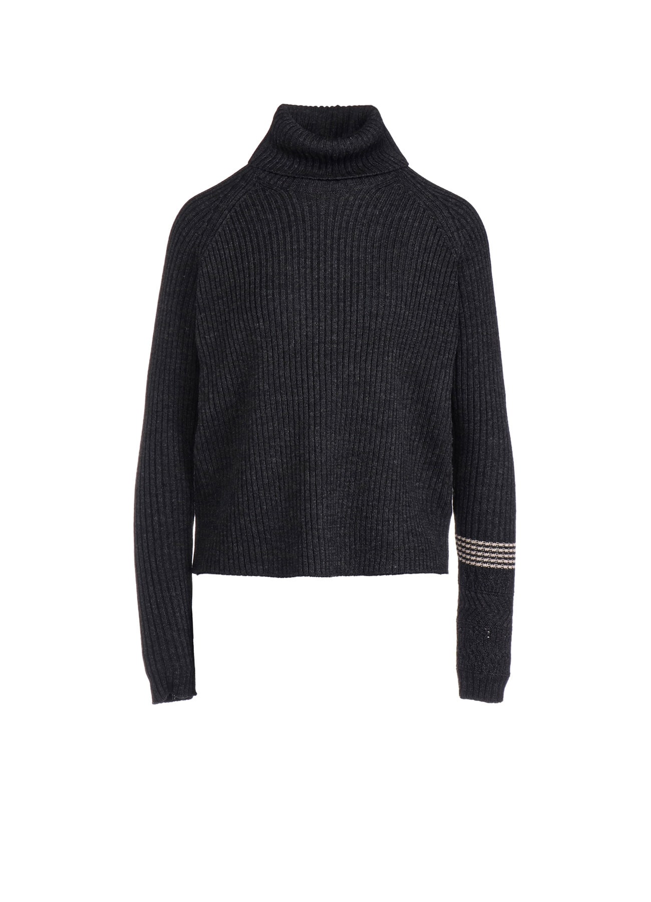 WOOL RIB TURTLE NECK PULLOVER