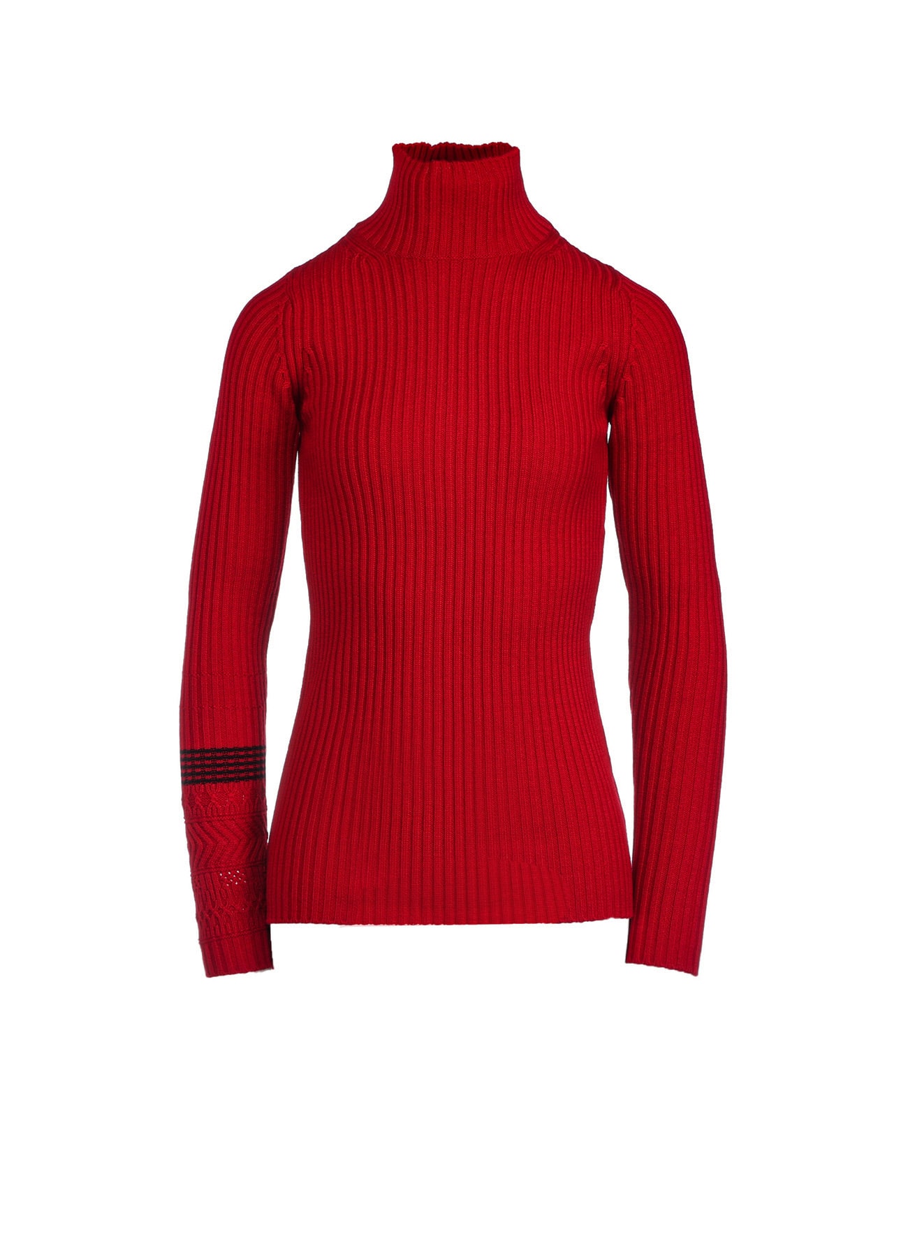 WOOL RIB HIGH NECK PULLOVER