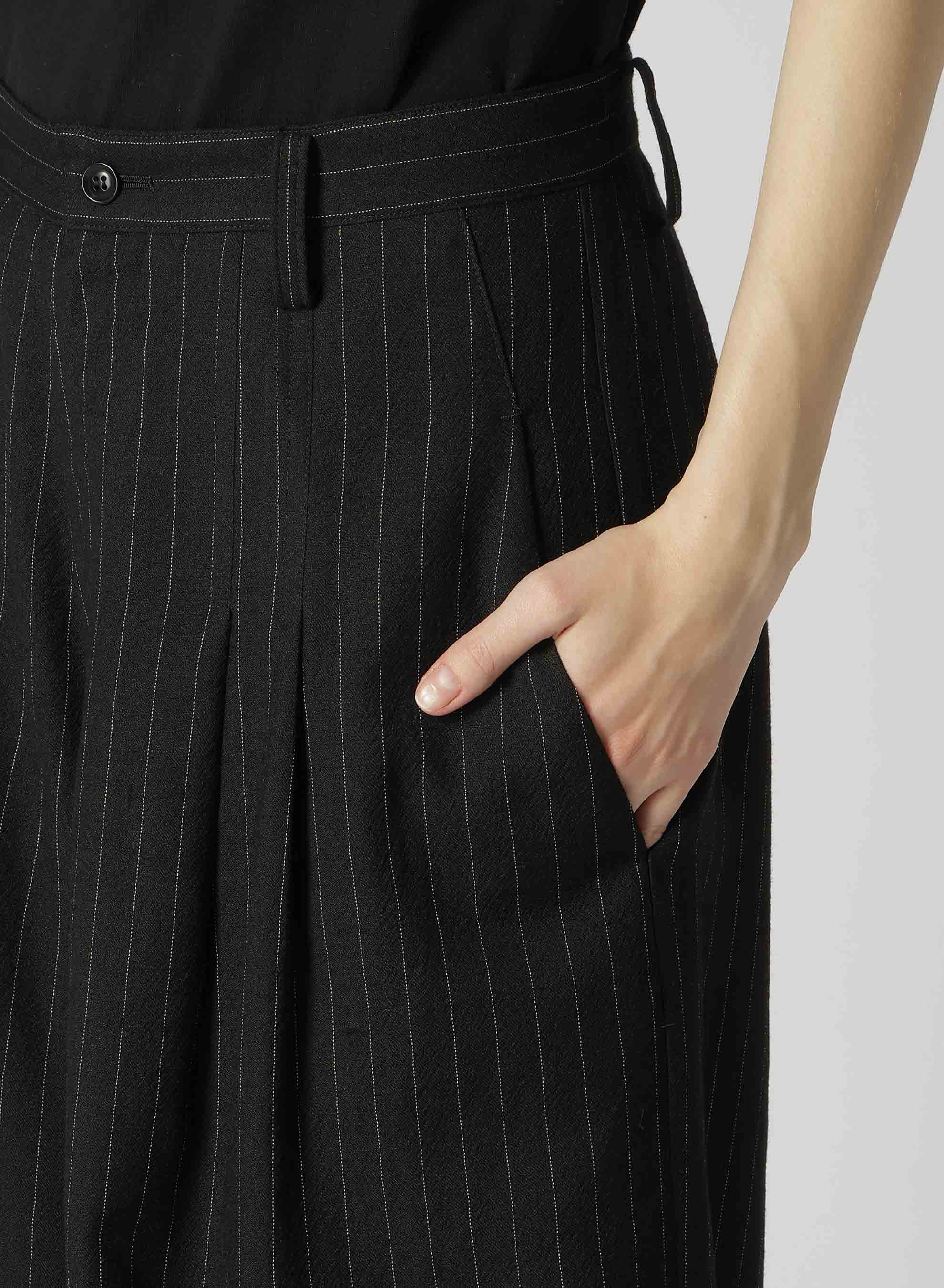 【9/20 12:00 Release】WOOL STRIPE DOUBLE TUCK WIDE PANTS