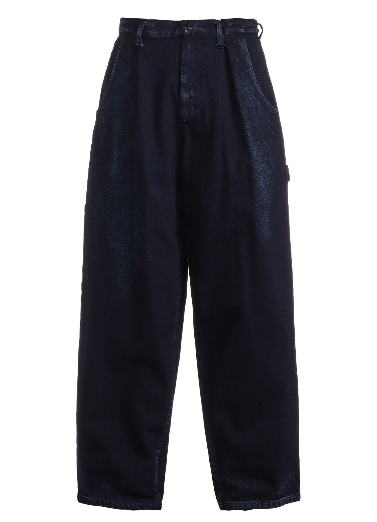 10OZ DENIM SINGLE-PLEATED WIDE LEG PANTS