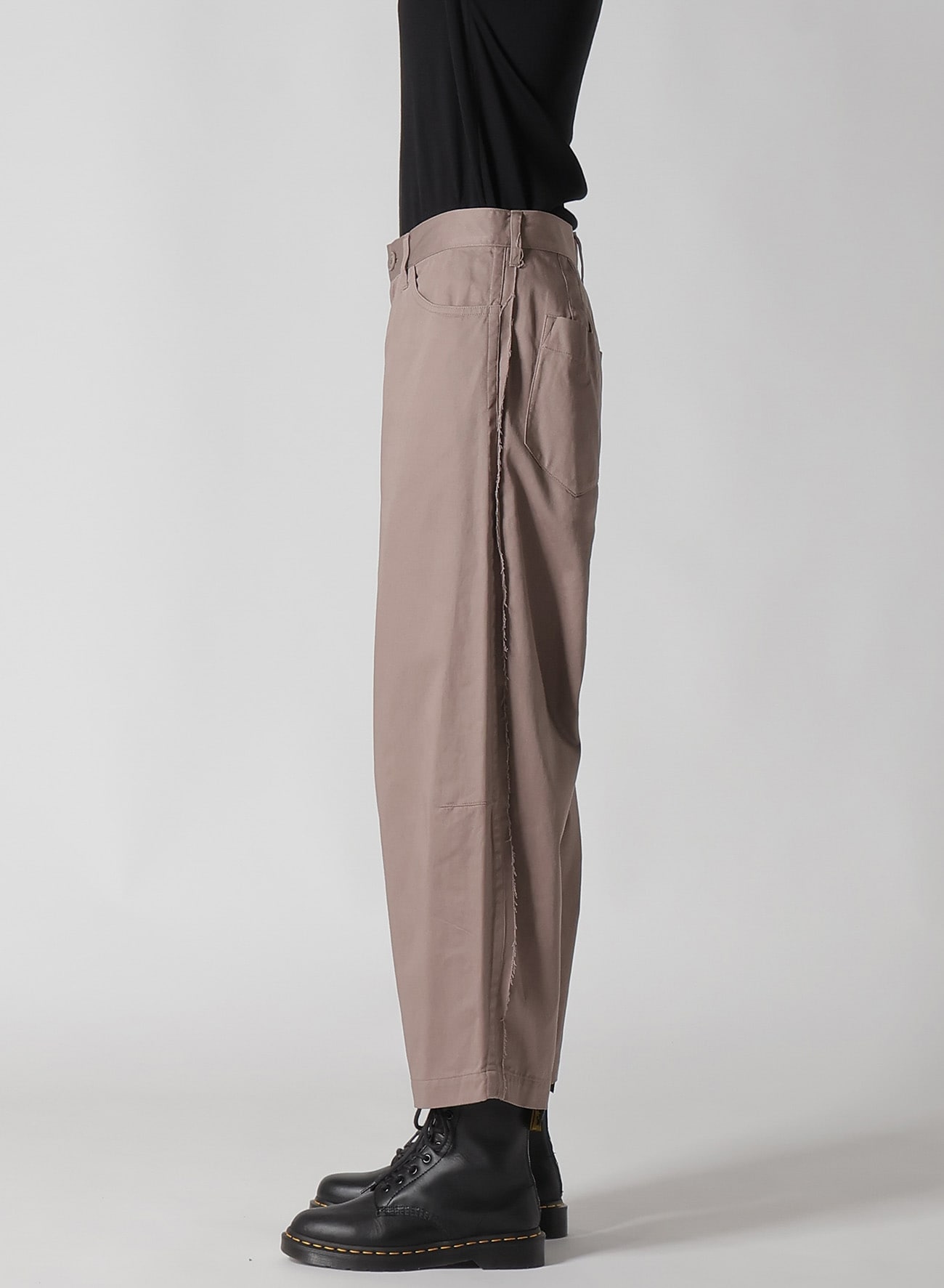 Y's BORN PRODUCT] COTTON TWILL CUT LINE KNEE PANTS(XS Mocha): Y's｜THE SHOP  YOHJI YAMAMOTO