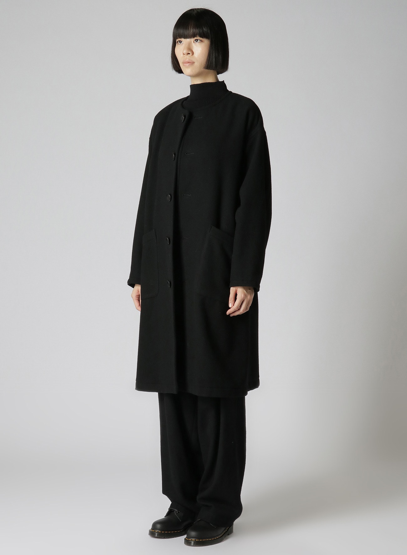 AIRY MOSSER COLLARLESS COAT