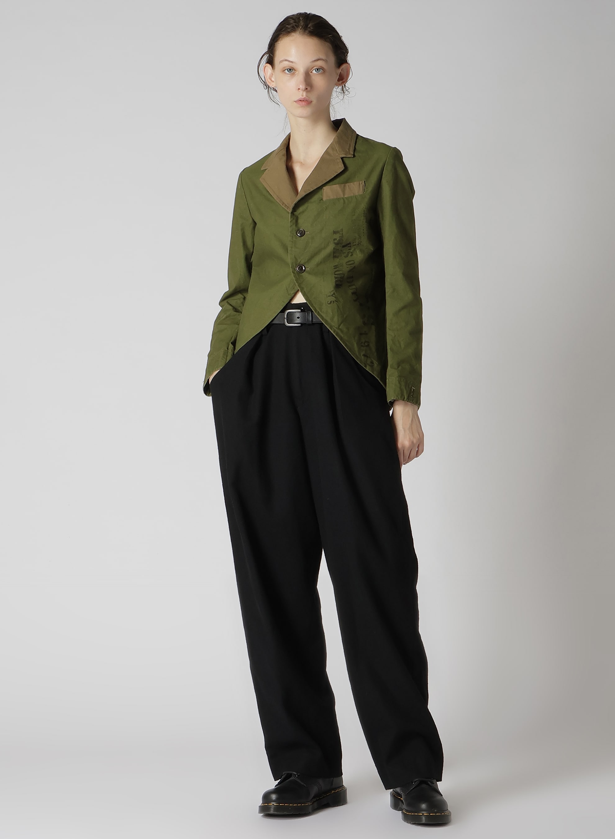 MILITARY TENT CLOTH SWALLOWTAIL TAILORED JACKET(XS Khaki): Y's 