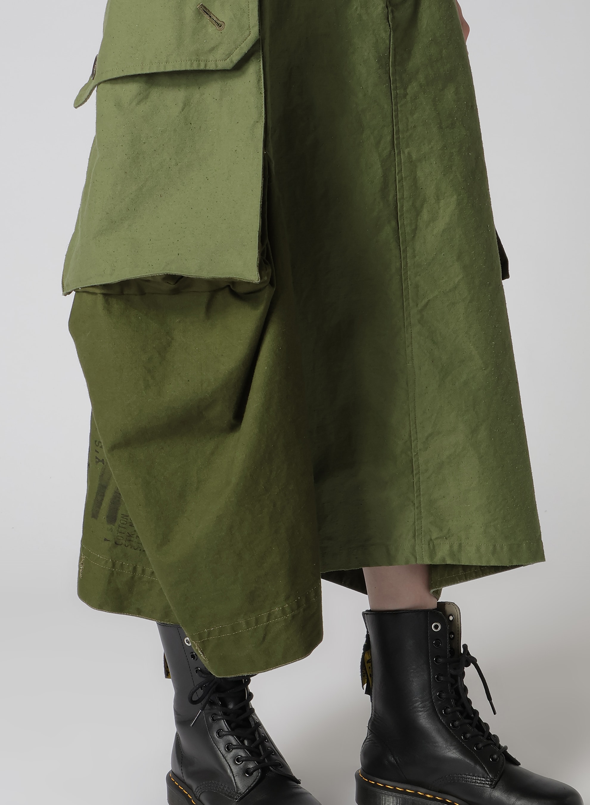 MILITARY TENT CLOTH CARGO PANTS-STYLE SKIRT