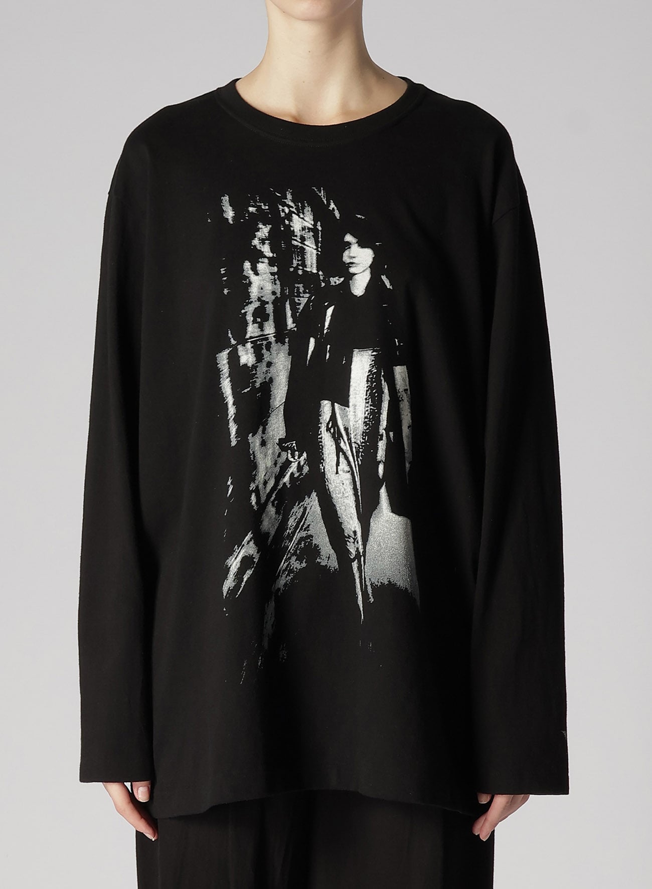 Y's x MAX VADUKUL]PICTURE PIGMENT LONG SLEEVE T-SHIRTS(S Black 